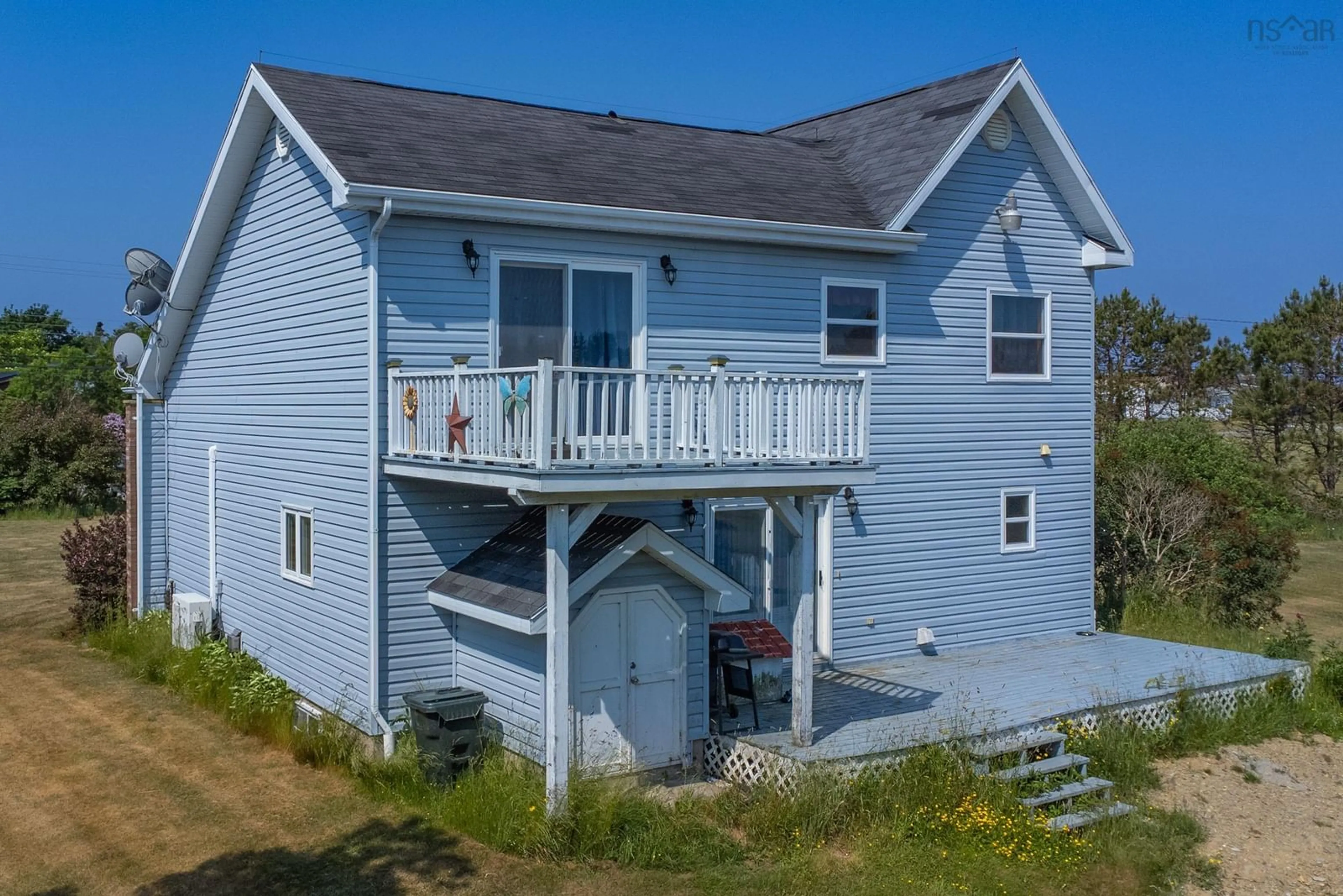A pic from outside/outdoor area/front of a property/back of a property/a pic from drone, water/lake/river/ocean view for 343 Peter Dugas Rd, Meteghan Nova Scotia B0W 2J0