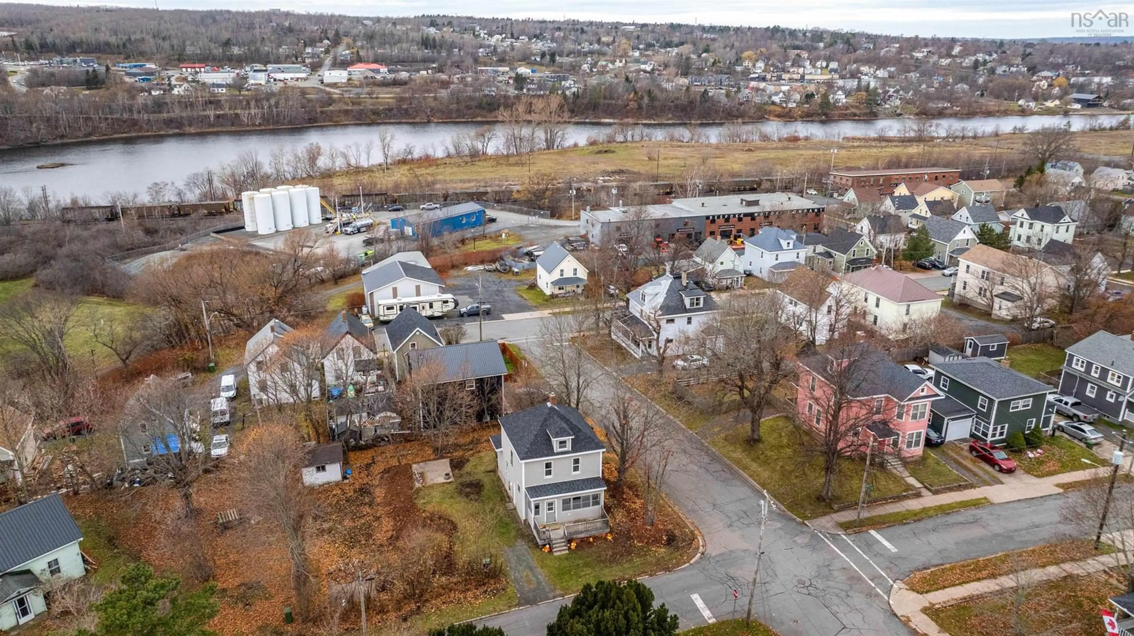 A pic from outside/outdoor area/front of a property/back of a property/a pic from drone, water/lake/river/ocean view for 515 Pleasant St, New Glasgow Nova Scotia B2H 3A1