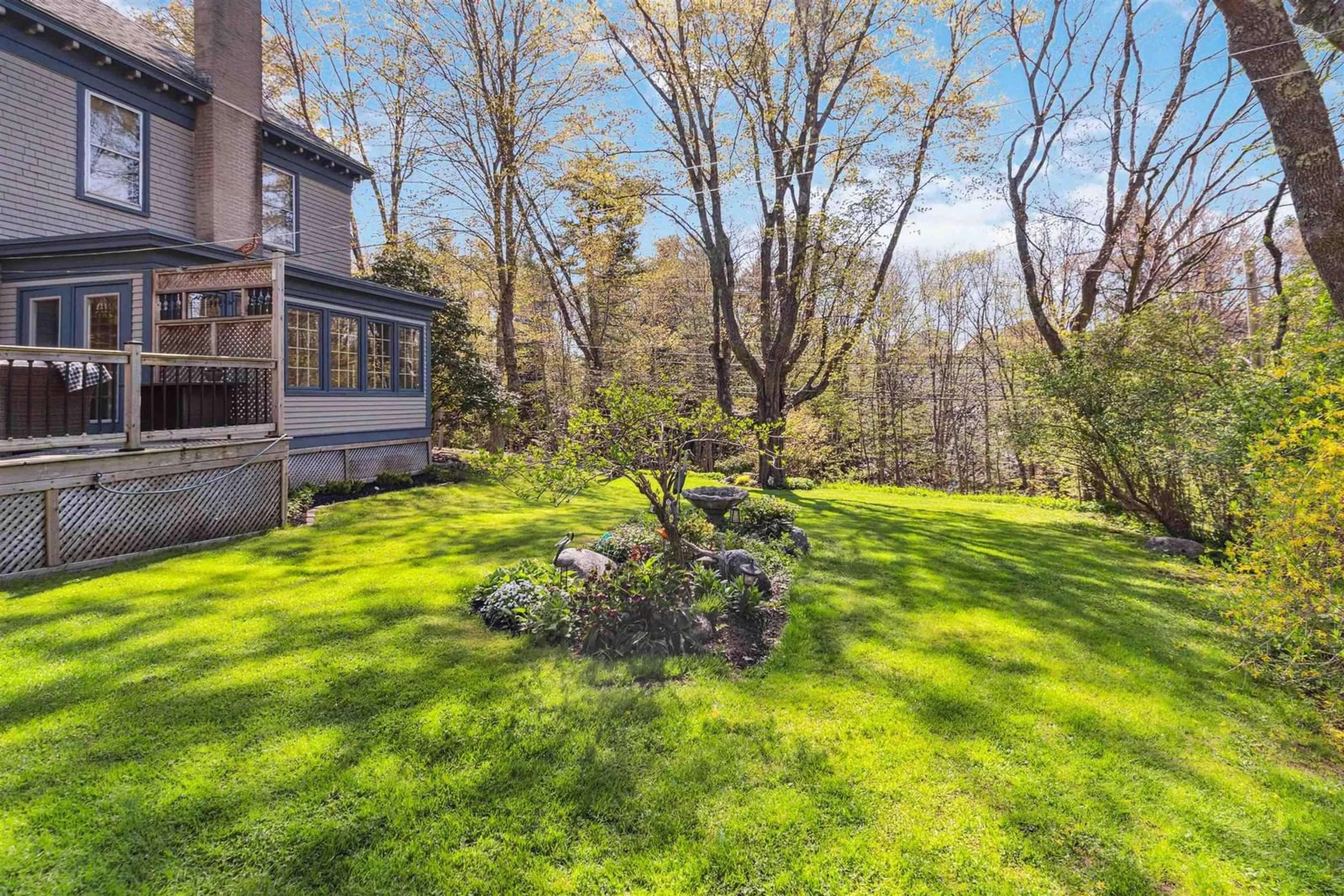 Patio, forest/trees view for 811 Lahave St, Bridgewater Nova Scotia B4V 2V2