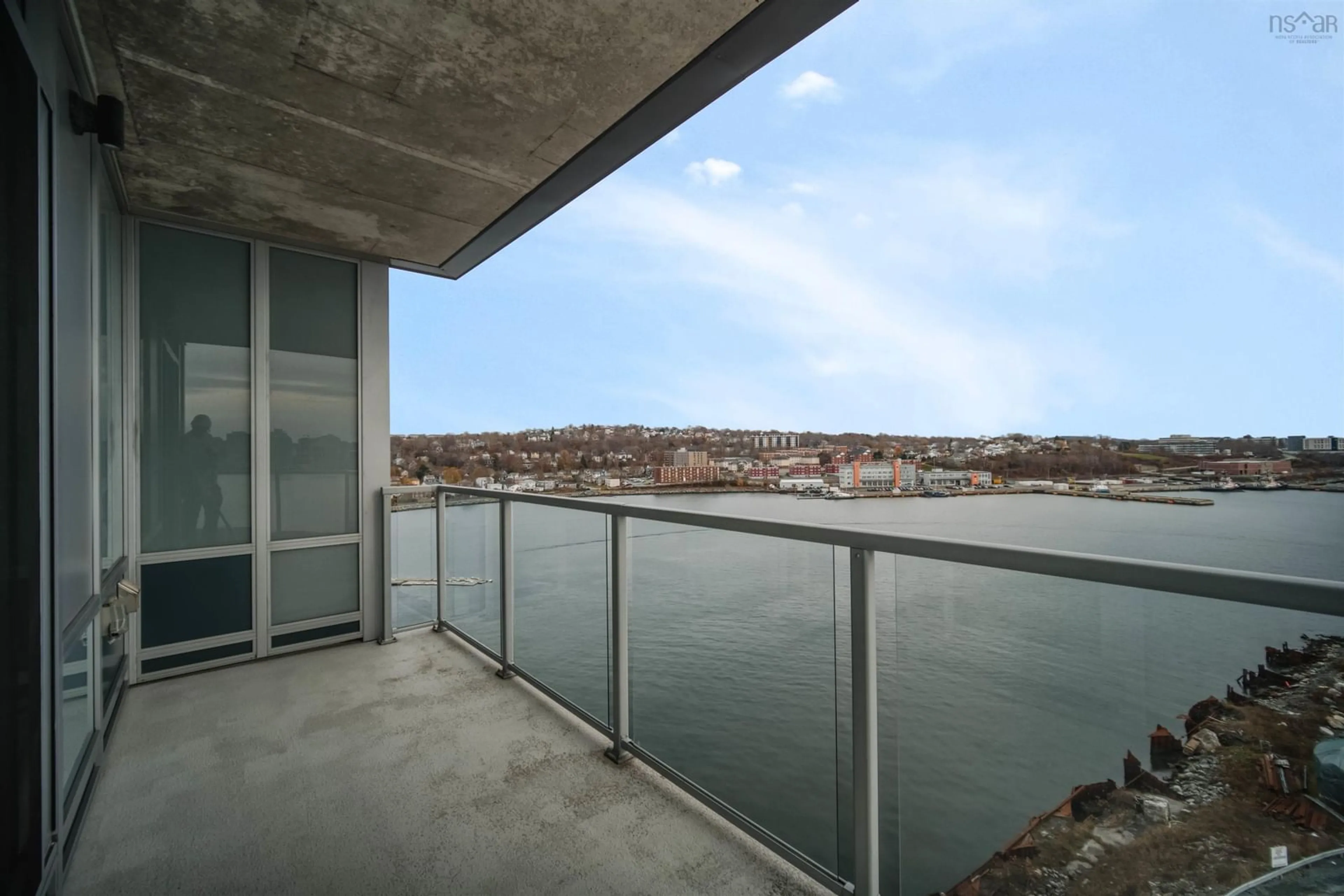 Balcony in the apartment, water/lake/river/ocean view for 67 Kings Wharf Pl #1003, Dartmouth Nova Scotia B2Y 0C6