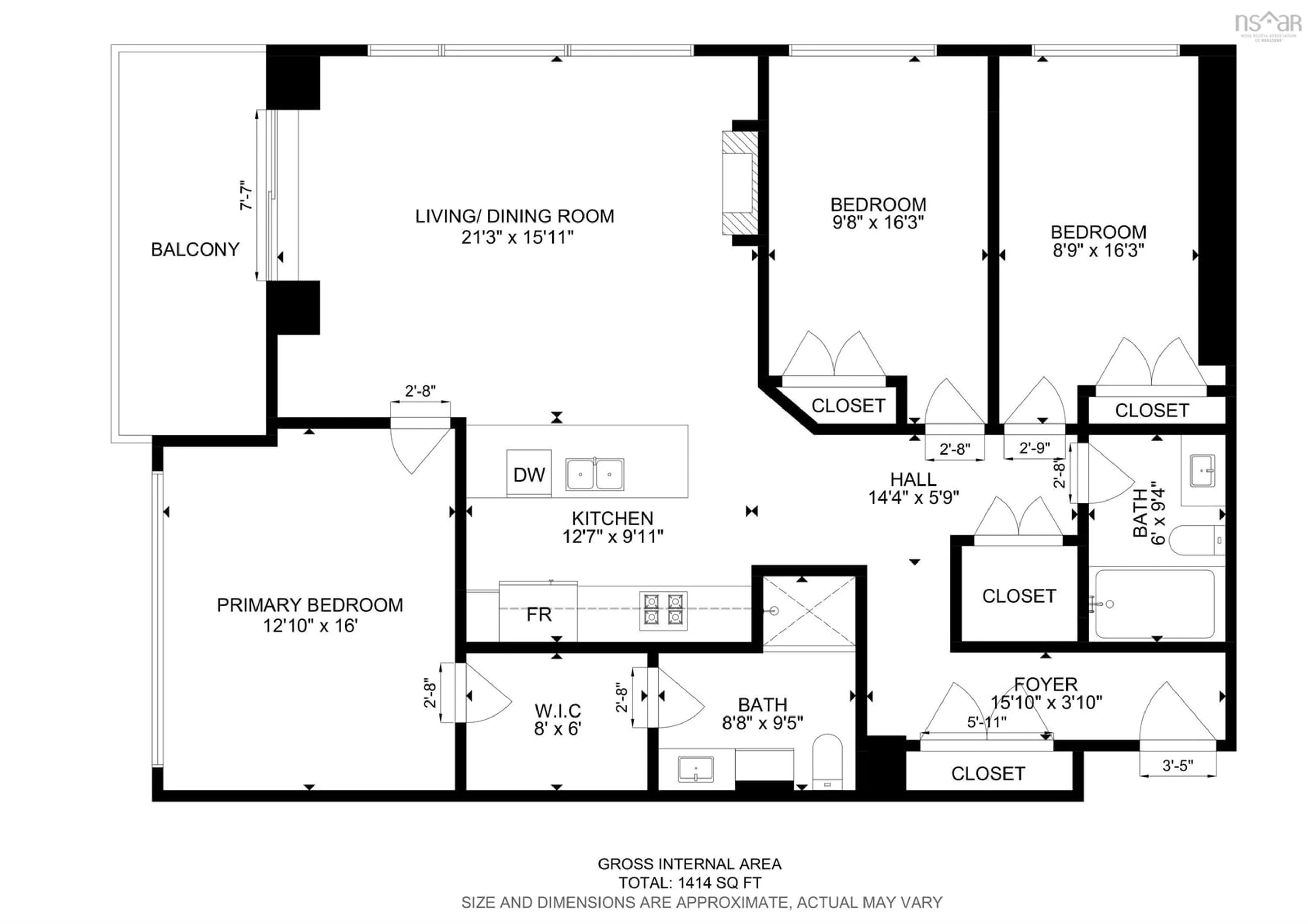 Floor plan for 67 Kings Wharf Pl #1003, Dartmouth Nova Scotia B2Y 0C6