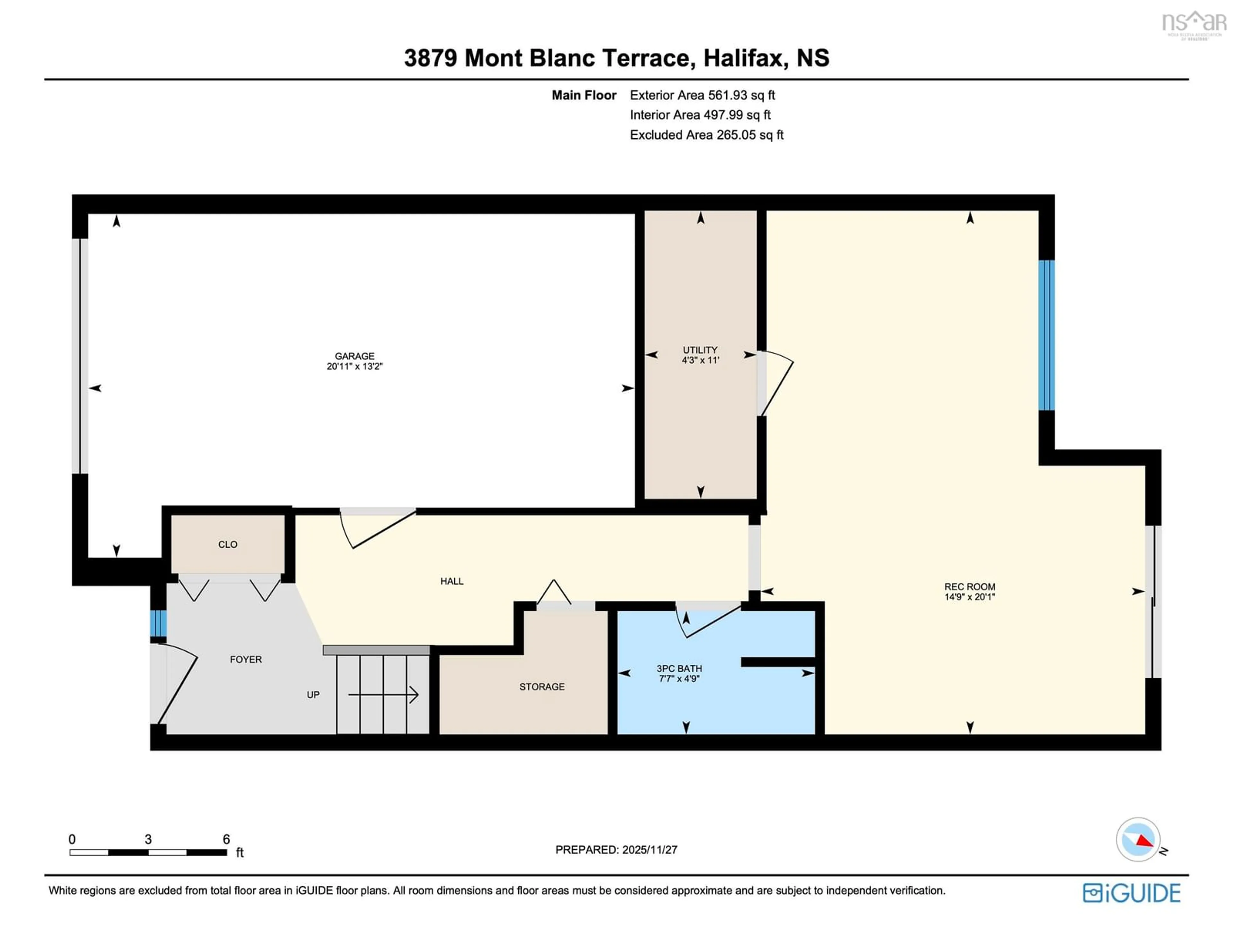 Floor plan for 3879 Mont Blanc Terr, Halifax Nova Scotia B3K 6R3