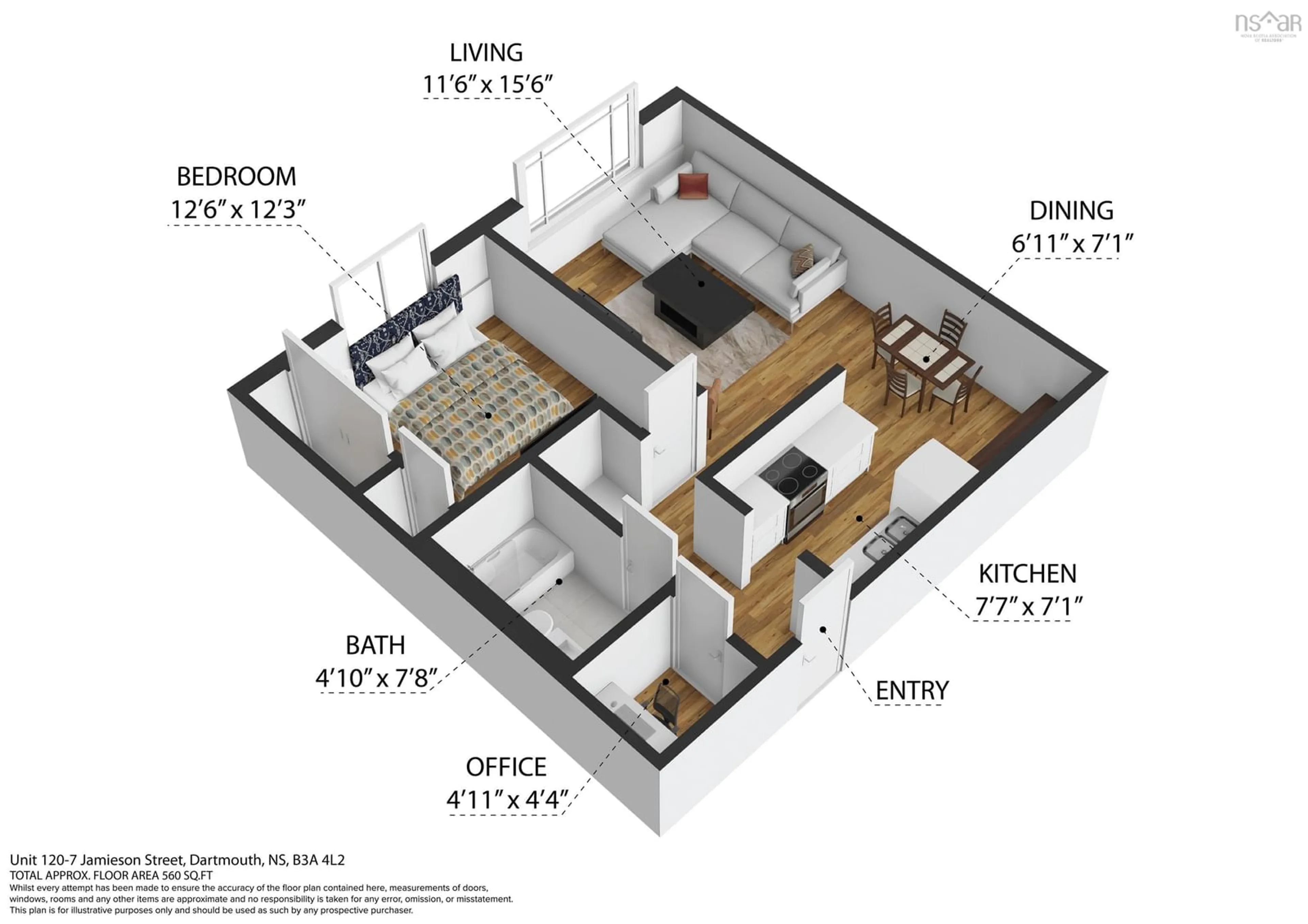 Floor plan for 120-7 Jamieson St, Dartmouth Nova Scotia B3A 4L2