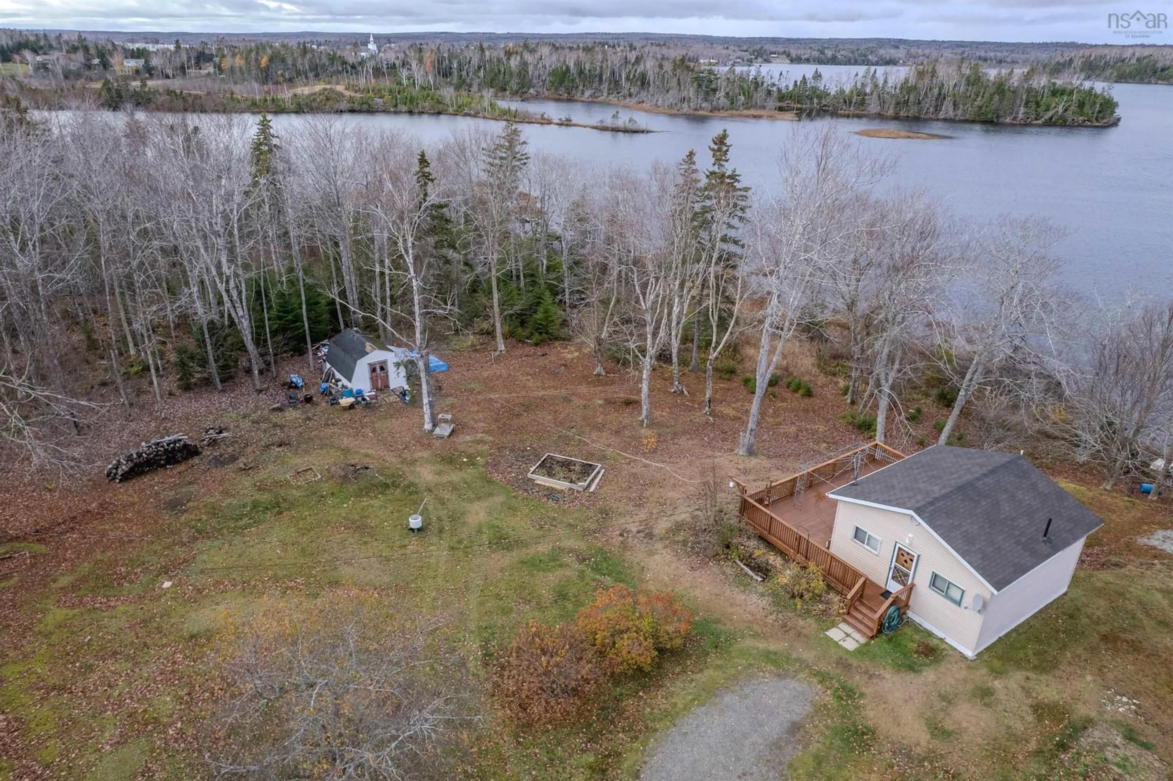 A pic from outside/outdoor area/front of a property/back of a property/a pic from drone, water/lake/river/ocean view for 163 Brickyard Rd, Mira Nova Scotia B1K 2R7