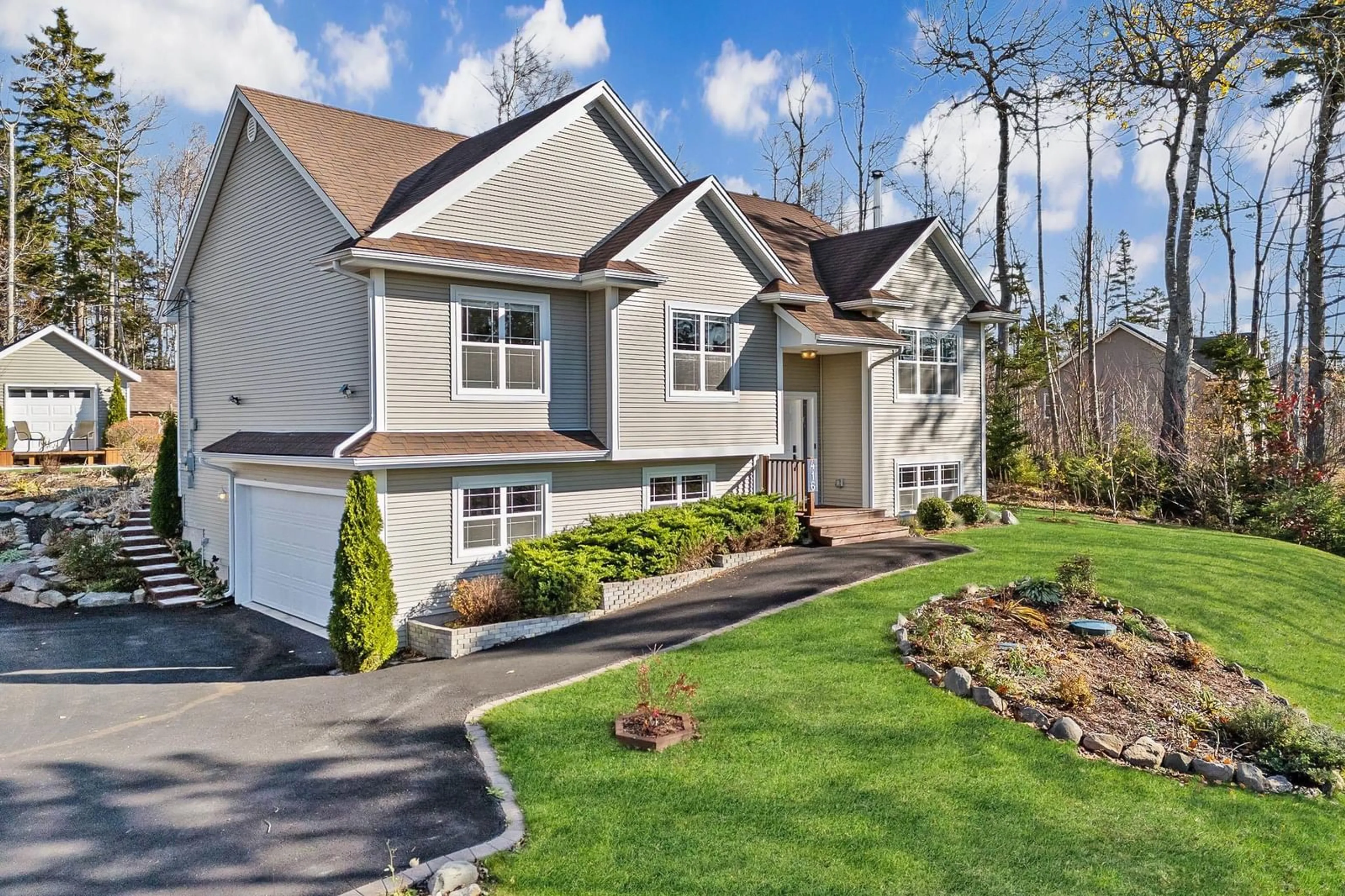 Home with vinyl exterior material, street for 416 Crooked Stick Pass, Beaver Bank Nova Scotia B4G 0B8