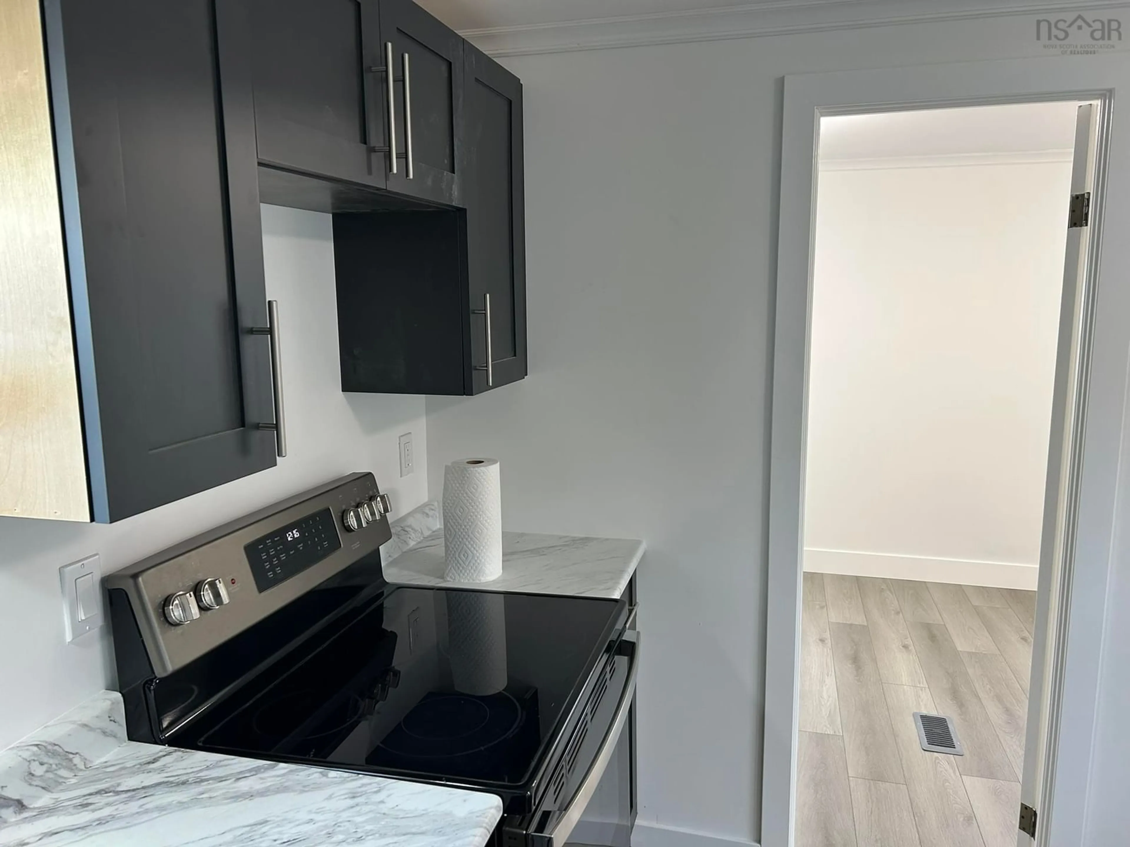 Standard kitchen, wood/laminate floor for 16 Twin River Trailer Court, Stellarton Nova Scotia B0K 1S0