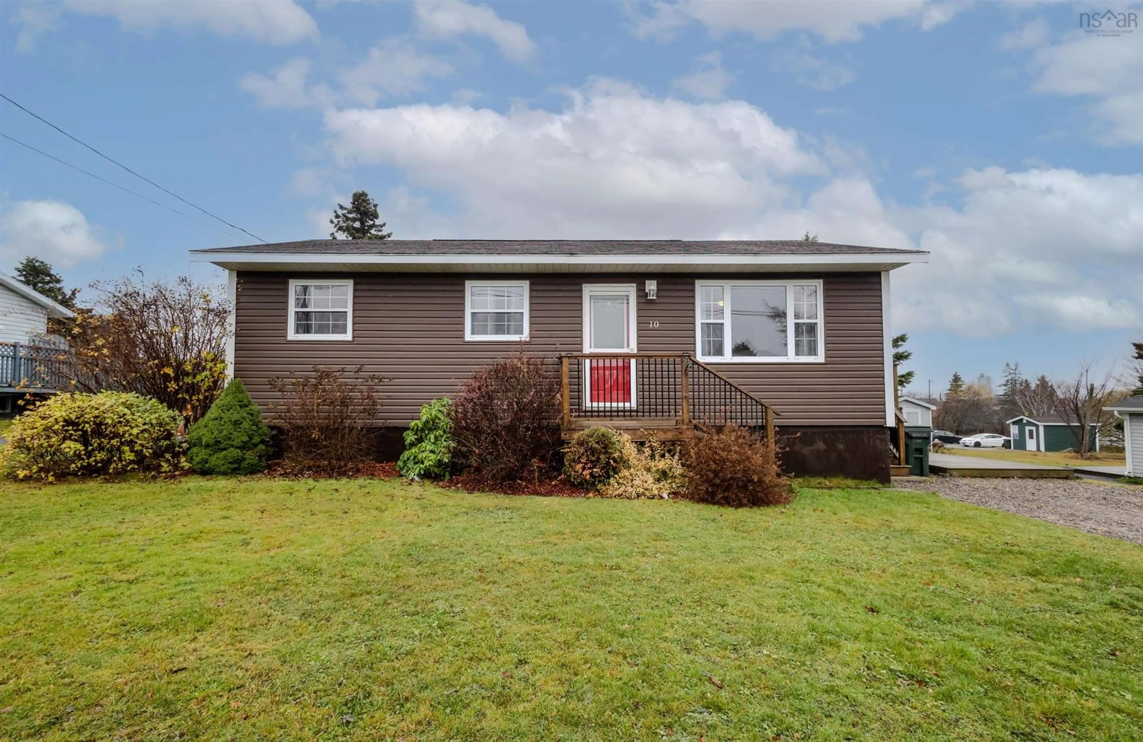 Home with vinyl exterior material, street for 10 Sheridan Dr, Sydney River Nova Scotia B1K 3K2