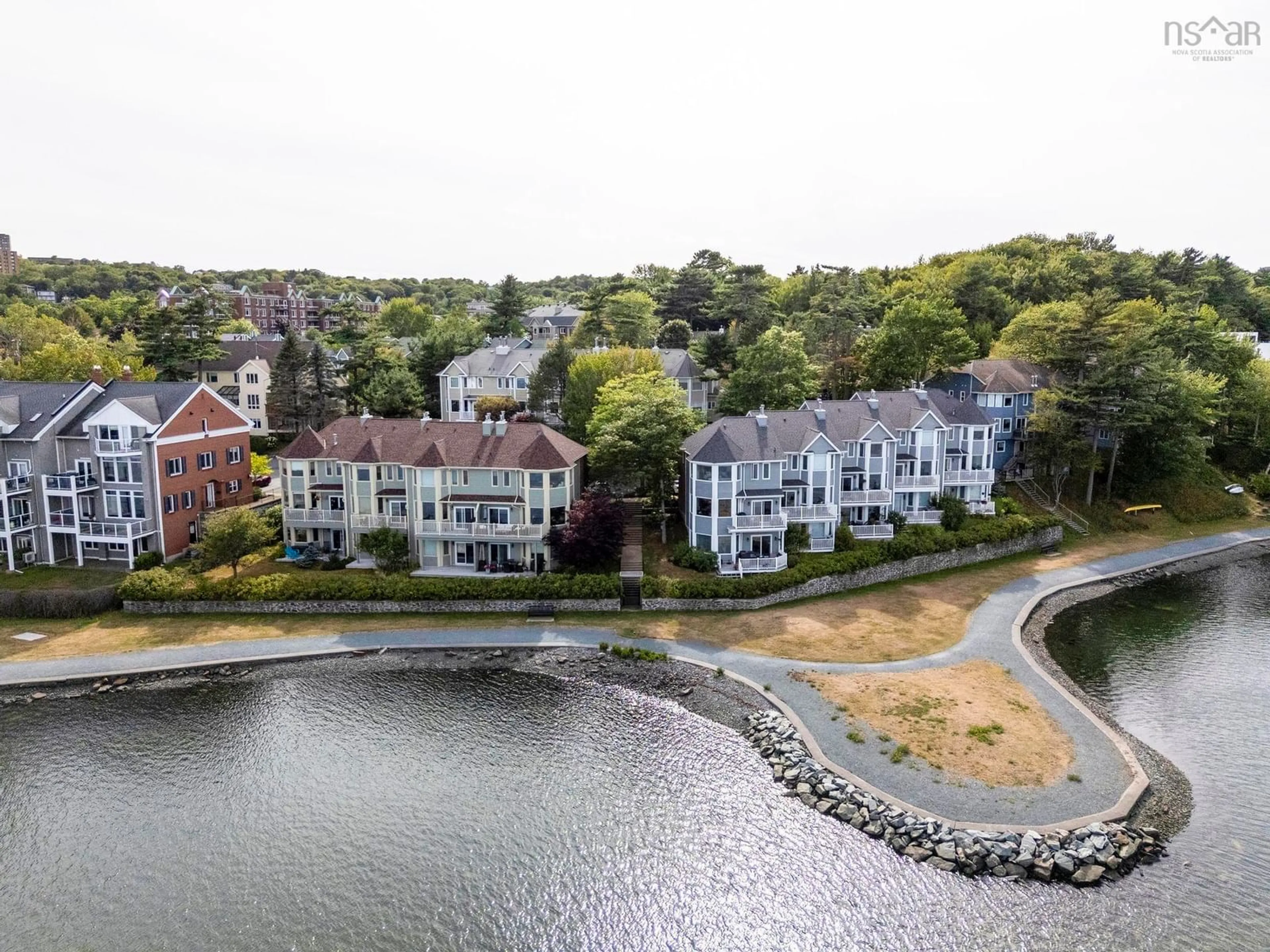 A pic from outside/outdoor area/front of a property/back of a property/a pic from drone, water/lake/river/ocean view for 107 Anchor Dr, Halifax Nova Scotia B3N 3B9