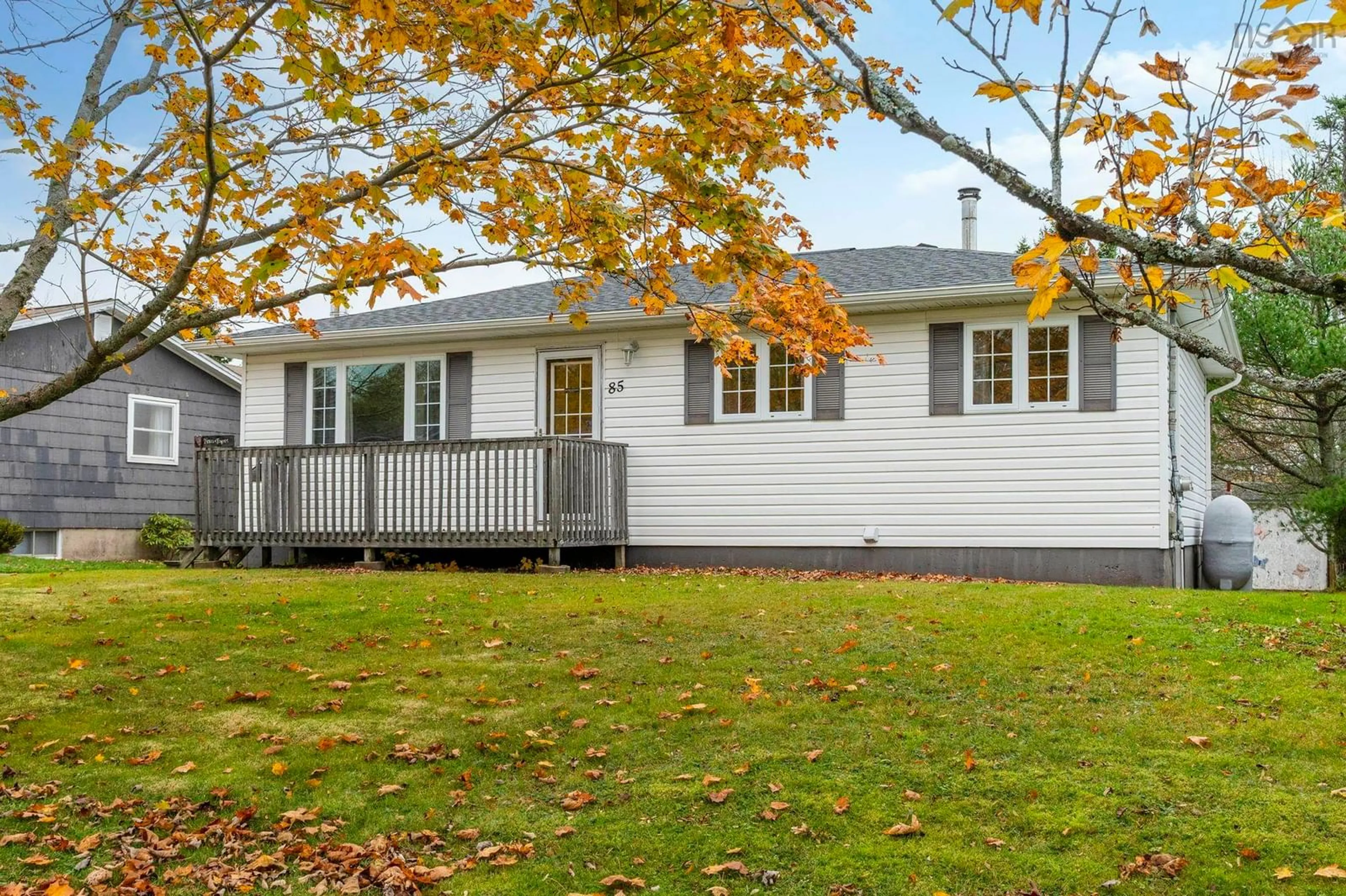 Home with vinyl exterior material, street for 85 Poplar Dr, Forest Hills Nova Scotia B2W 2K7