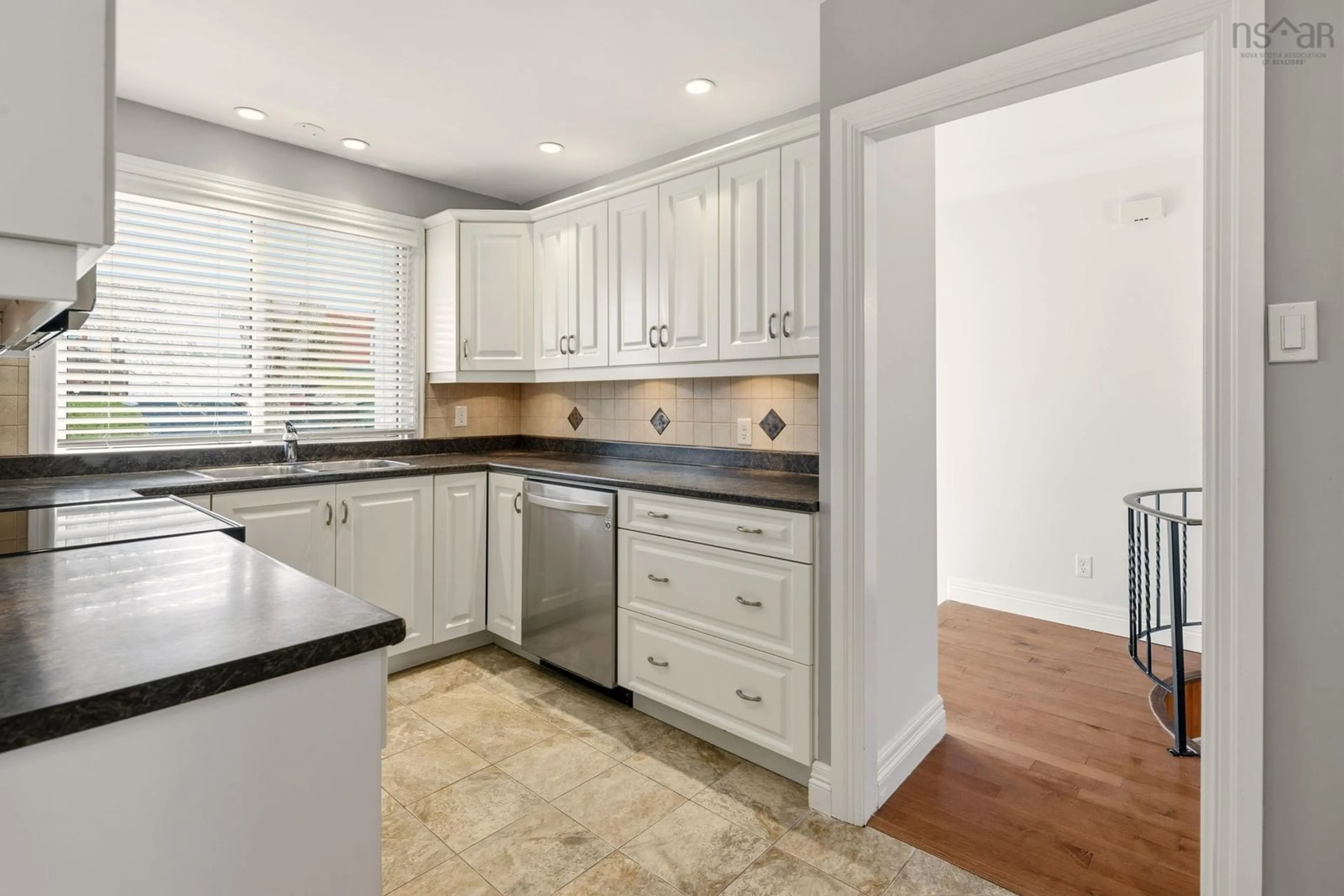 Open concept kitchen, ceramic/tile floor for 7 Benview Dr, Dartmouth Nova Scotia B2Y 1W4