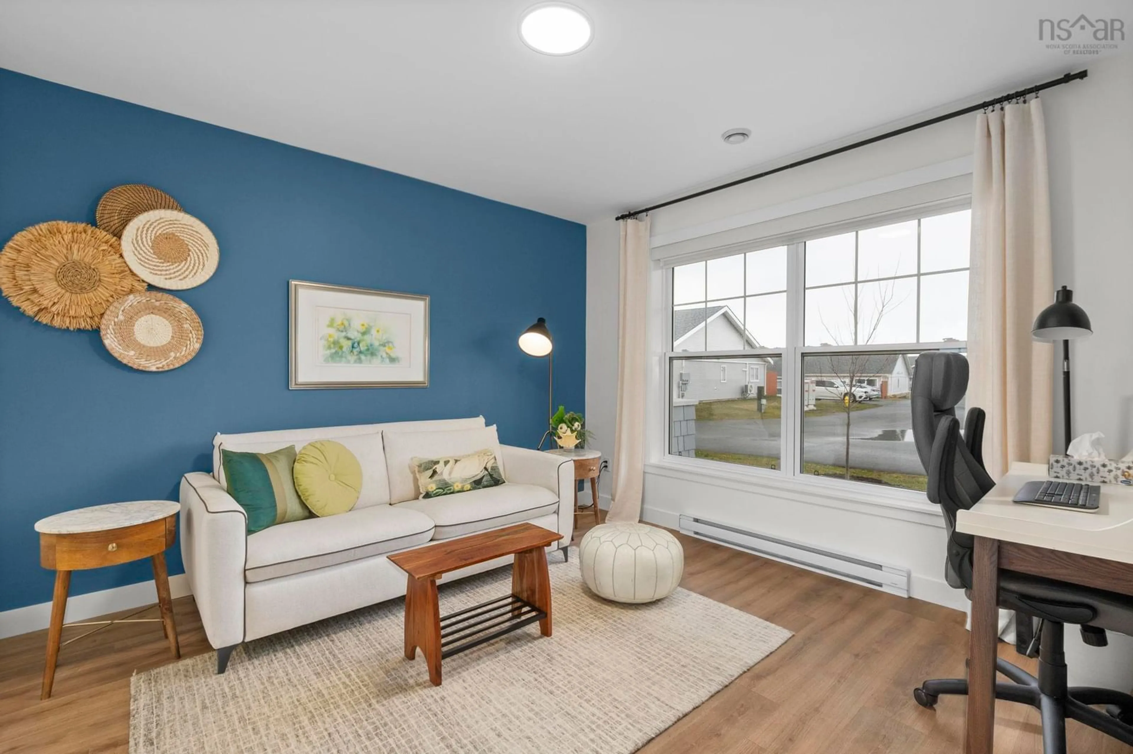 Living room with furniture, wood/laminate floor for 3 Moonlit Ridge, Eastern Passage Nova Scotia B3G 0H5