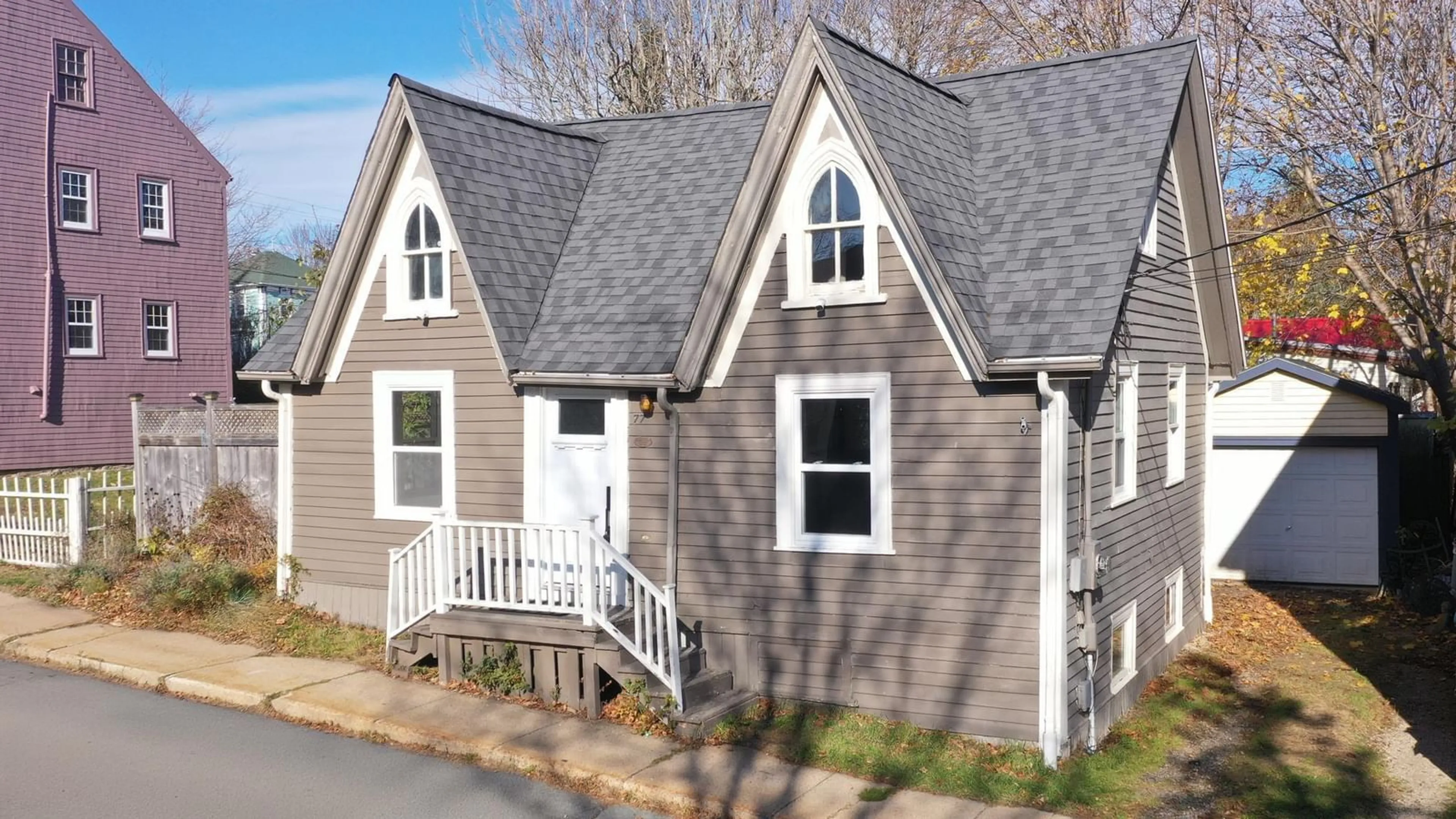 Home with vinyl exterior material, street for 77 Fox St, Lunenburg Nova Scotia B0J 2C0