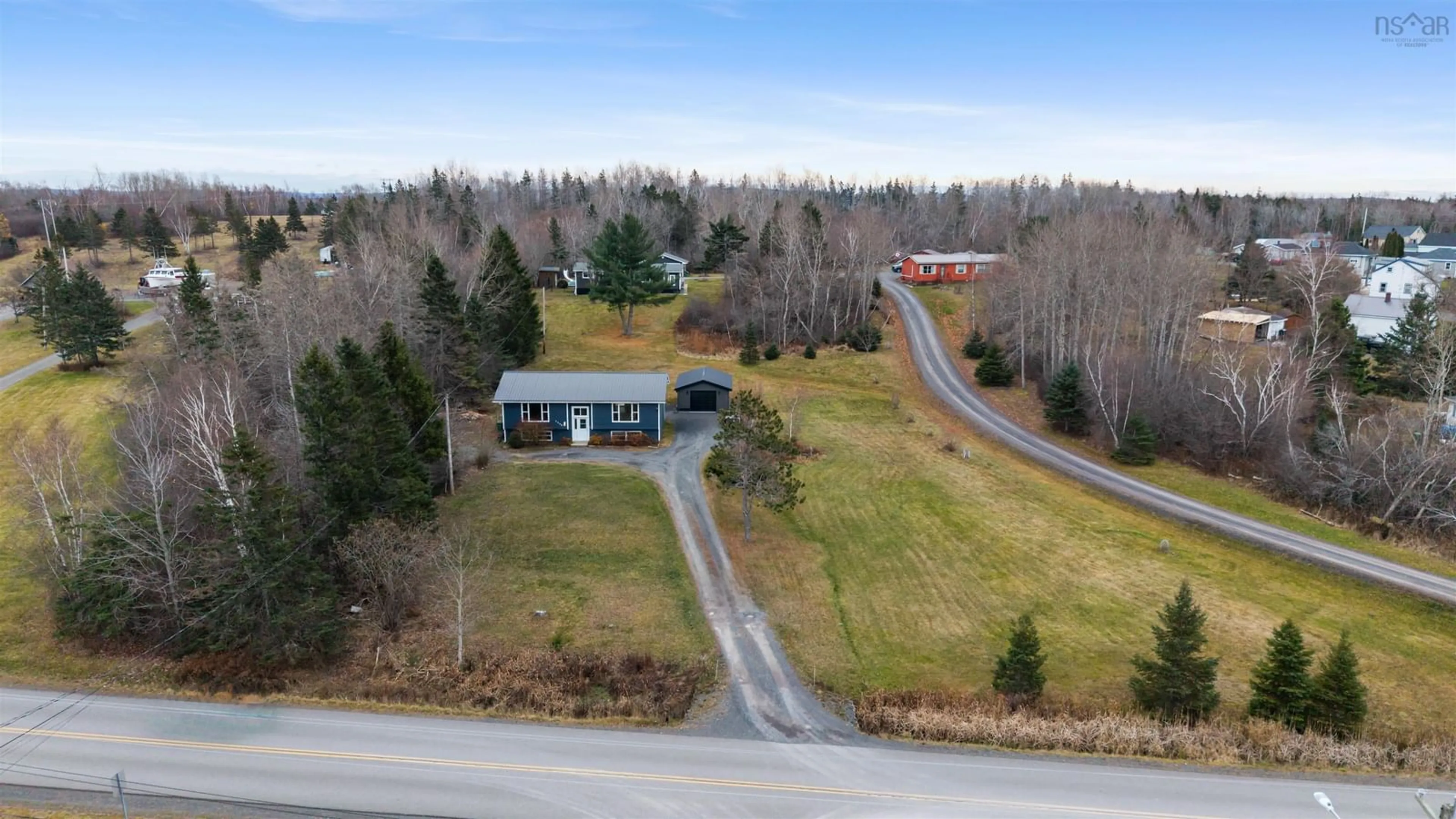 A pic from outside/outdoor area/front of a property/back of a property/a pic from drone, unknown for 1340 Frasers Mountain Rd, New Glasgow Nova Scotia B2H 0C9