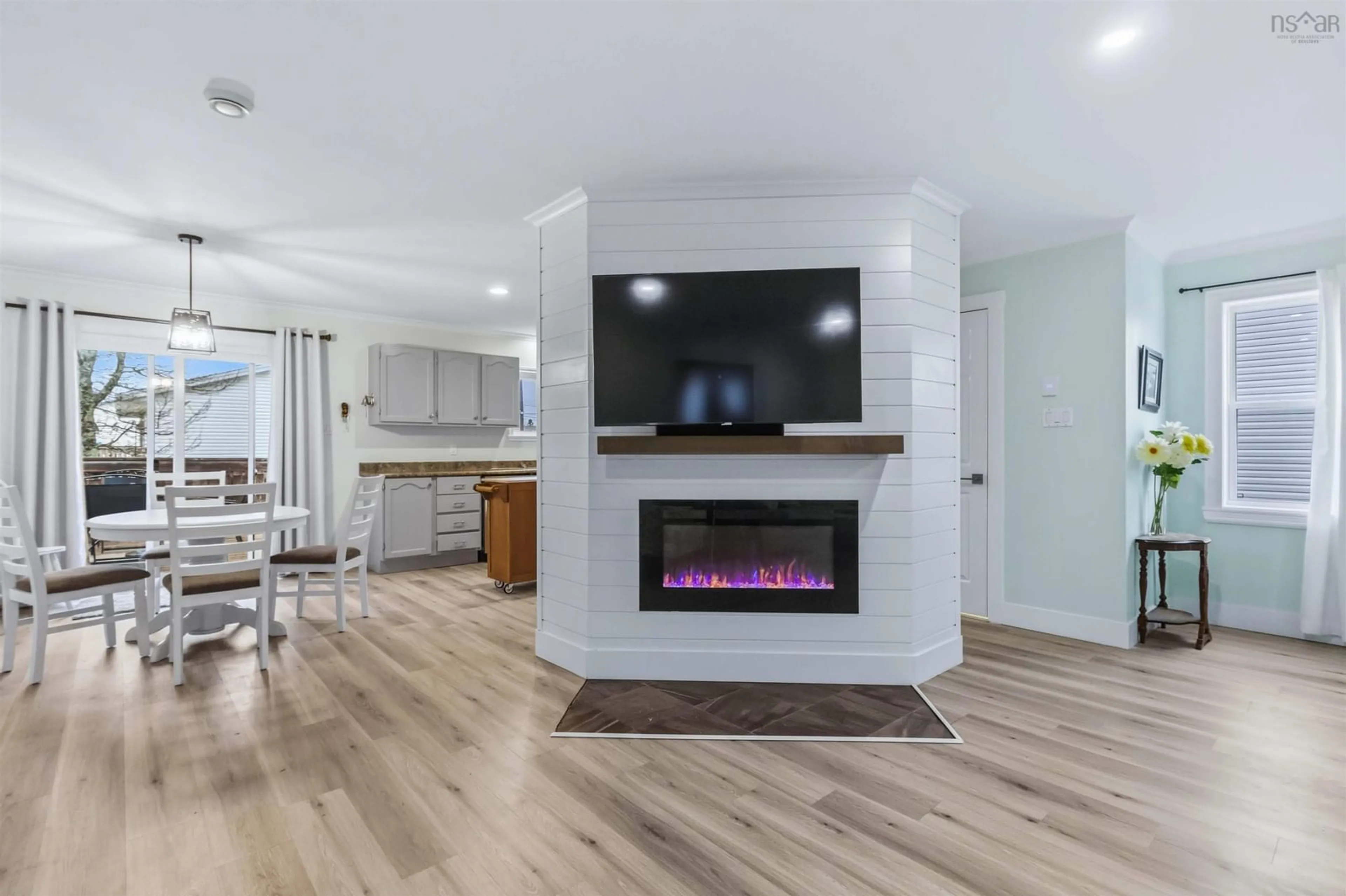 Open concept kitchen, wood/laminate floor for 10 Thorncrest Crt, Eastern Passage Nova Scotia B3G 1N4