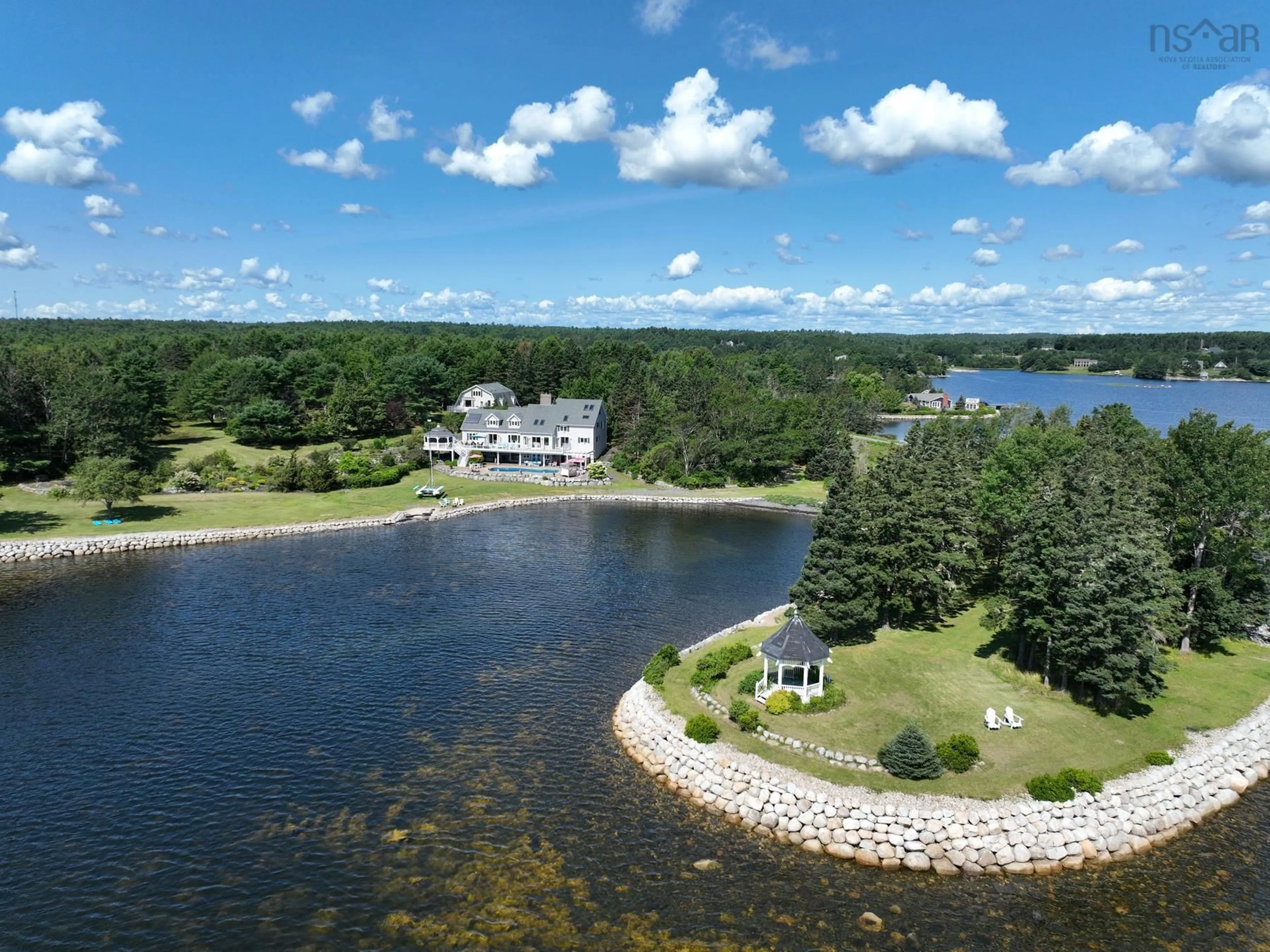 A pic from outside/outdoor area/front of a property/back of a property/a pic from drone, water/lake/river/ocean view for 226 Crandall Rd, Martins Point Nova Scotia B0J 2E0