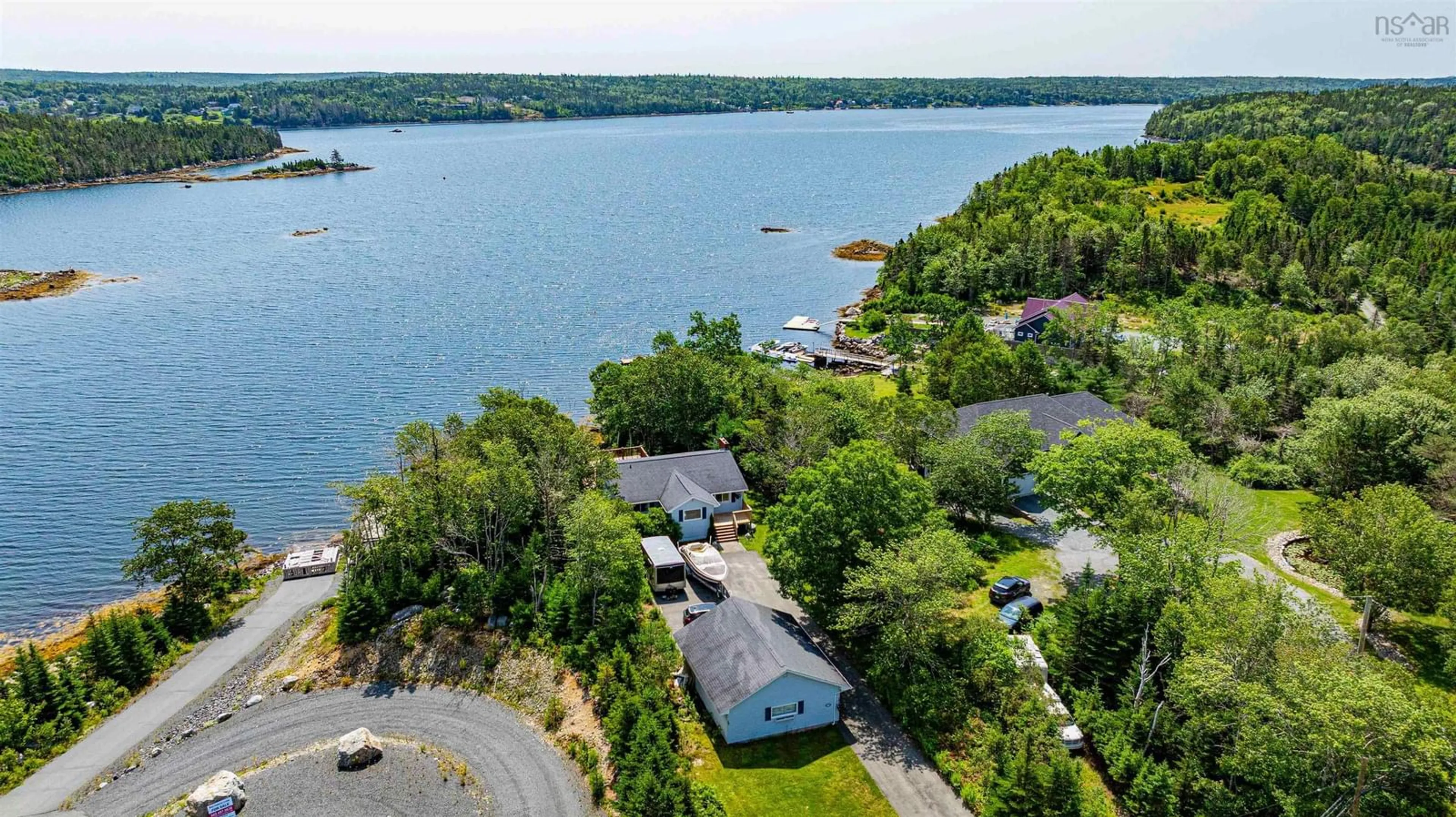 A pic from outside/outdoor area/front of a property/back of a property/a pic from drone, water/lake/river/ocean view for 4526 Prospect Rd, Bayside Nova Scotia B3Z 1L7
