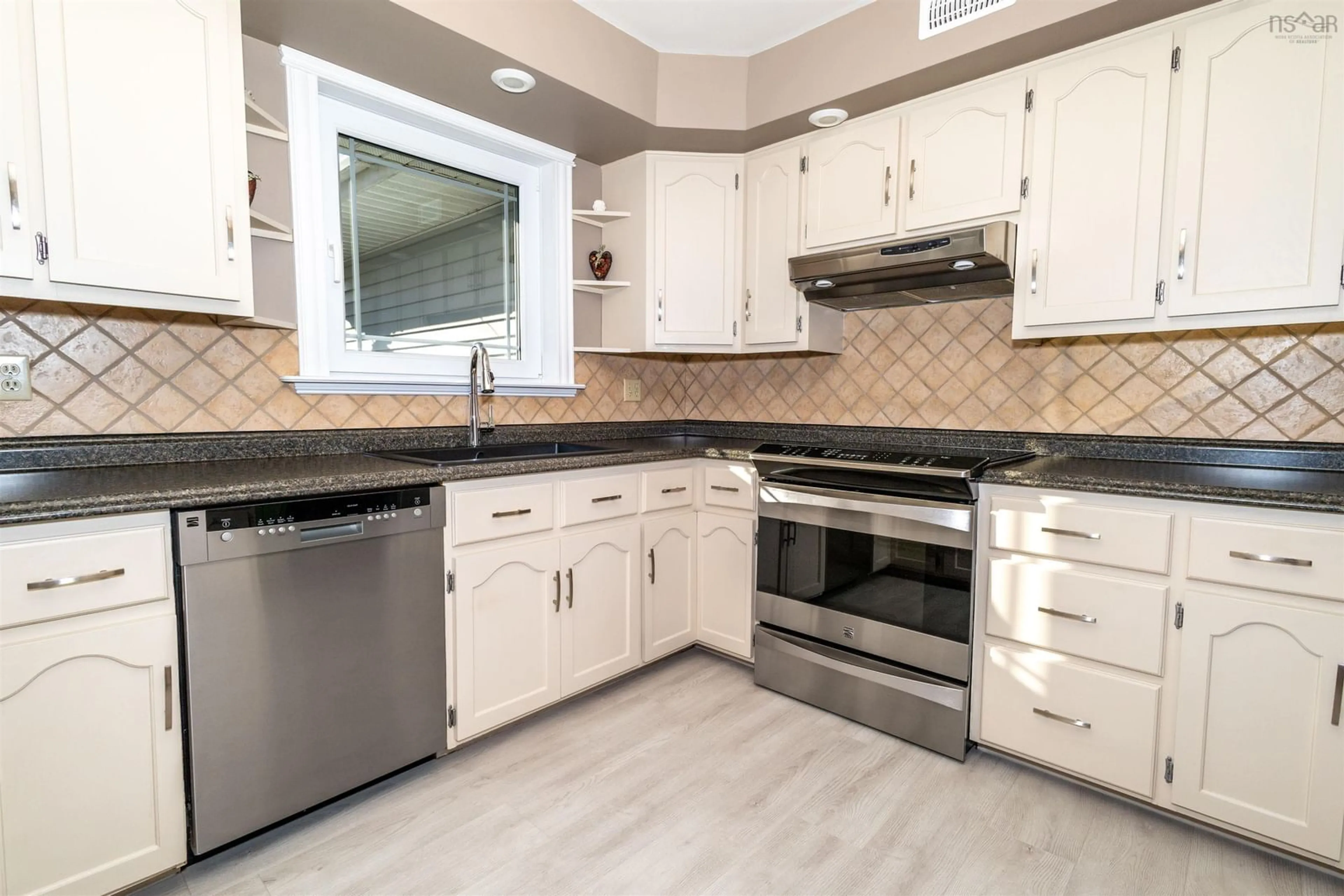 Open concept kitchen, ceramic/tile floor for 8472 West Bay Rd, Sampsonville Nova Scotia B0E 3B0