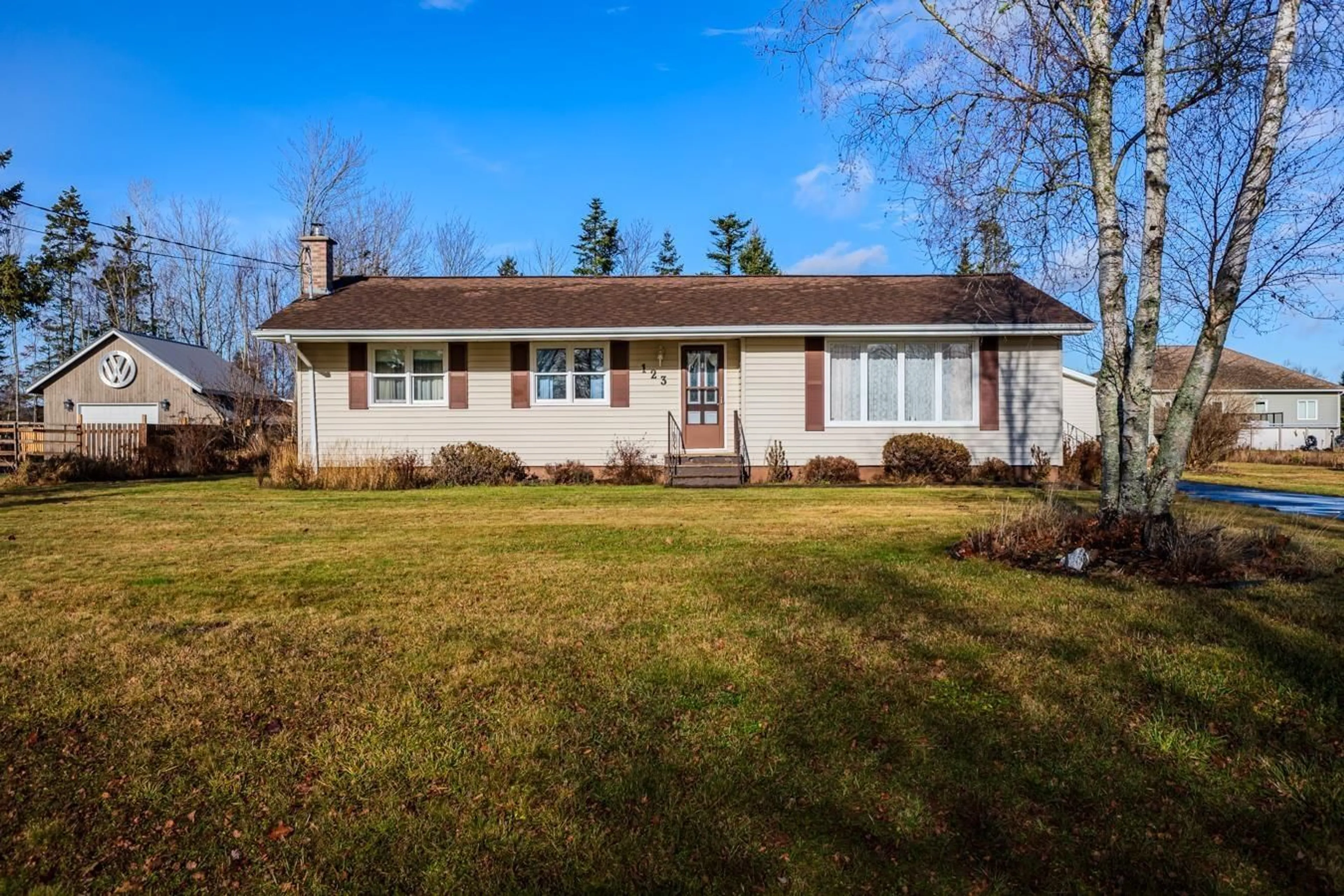 Home with vinyl exterior material, street for 123 Forest Hill Dr, Valley Nova Scotia B2N 6K1