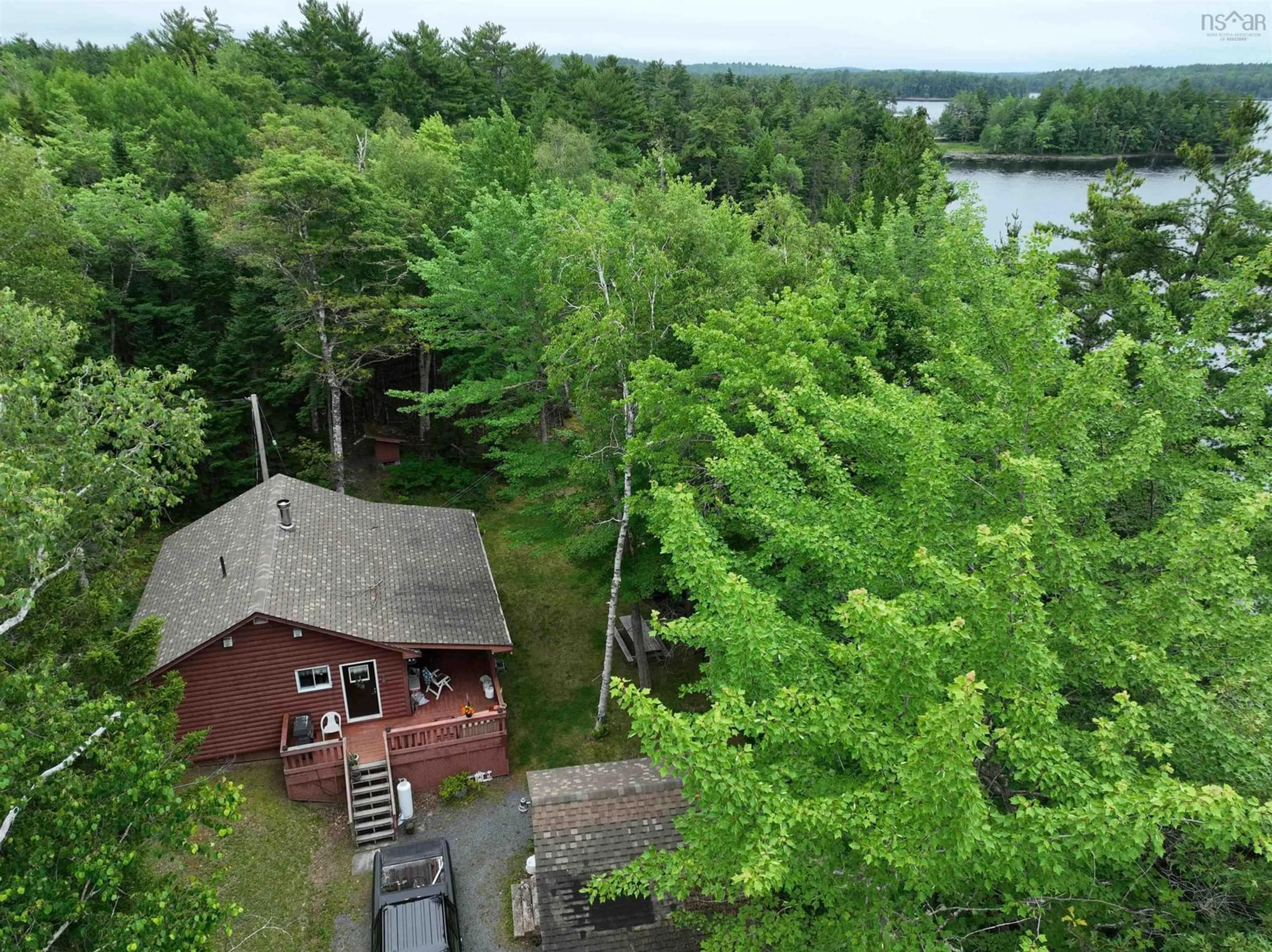 A pic from outside/outdoor area/front of a property/back of a property/a pic from drone, water/lake/river/ocean view for 256 Dean Lake Rd, Westfield Nova Scotia B0T 1B0