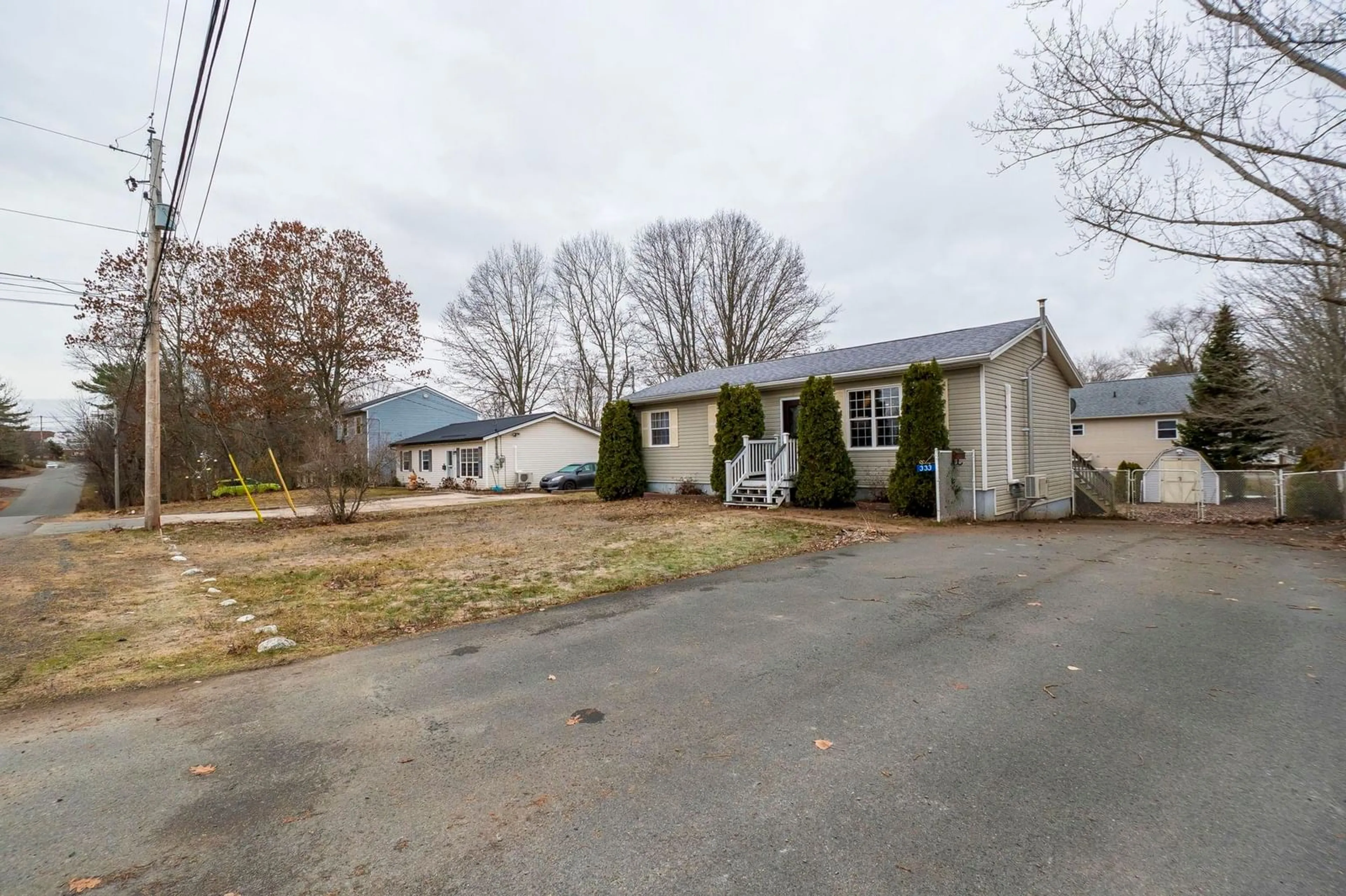 A pic from outside/outdoor area/front of a property/back of a property/a pic from drone, street for 333 Lamont Rd, North Kentville Nova Scotia B4N 3A9