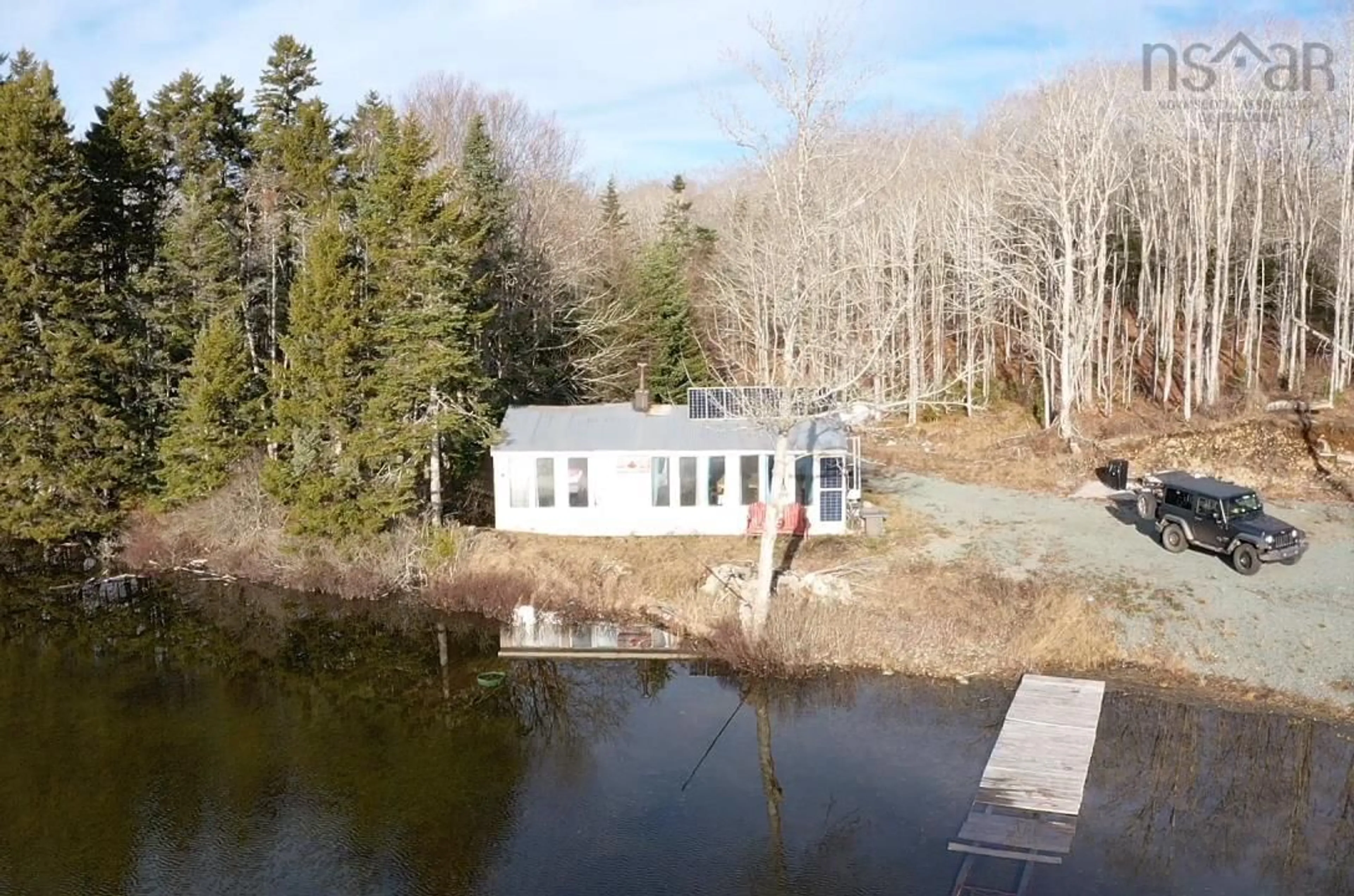 A pic from outside/outdoor area/front of a property/back of a property/a pic from drone, water/lake/river/ocean view for 54 Silica Rd, Williamsdale Nova Scotia B0M 1E0