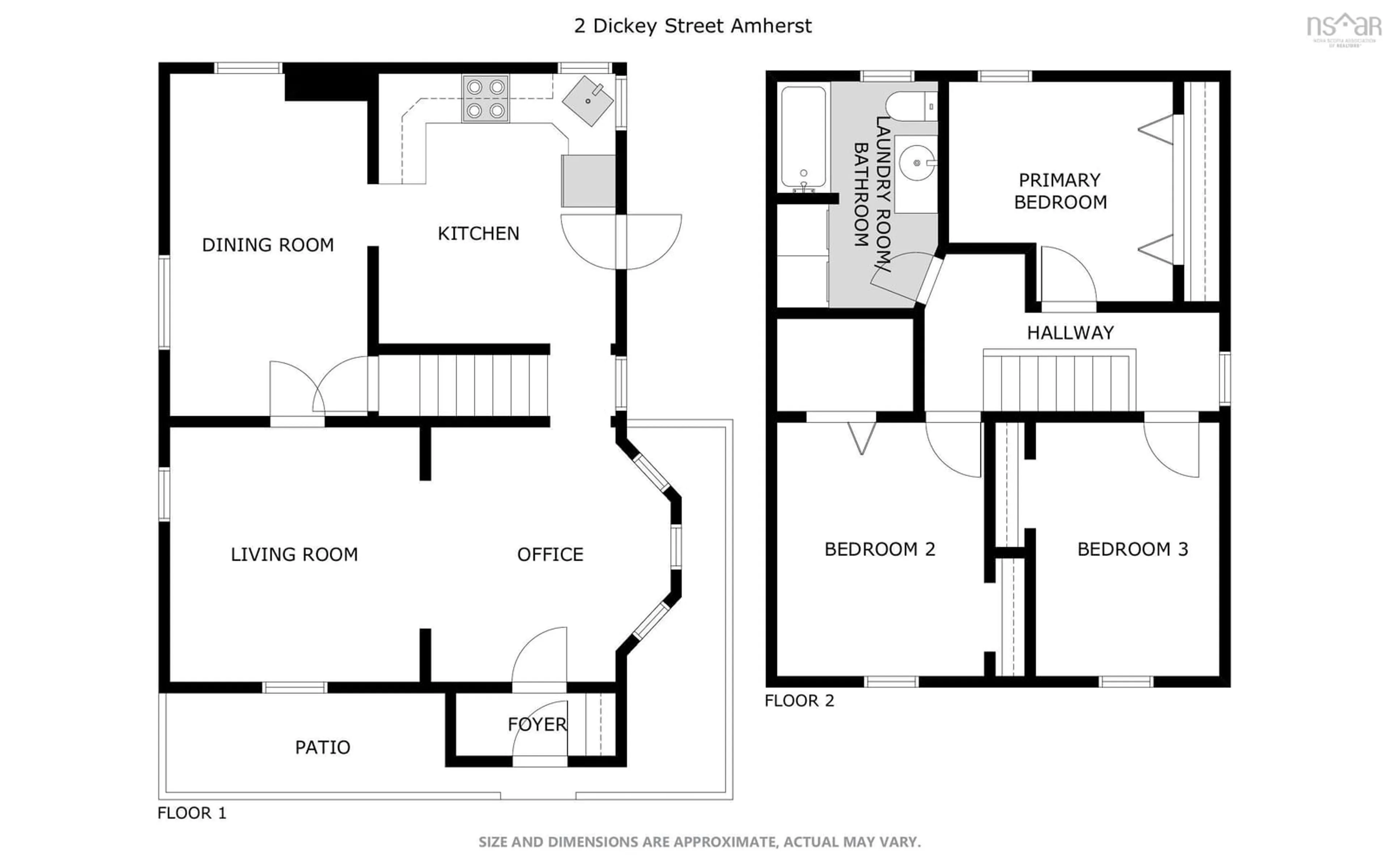 Floor plan for 2 Dickey St, Amherst Nova Scotia B4H 2H6