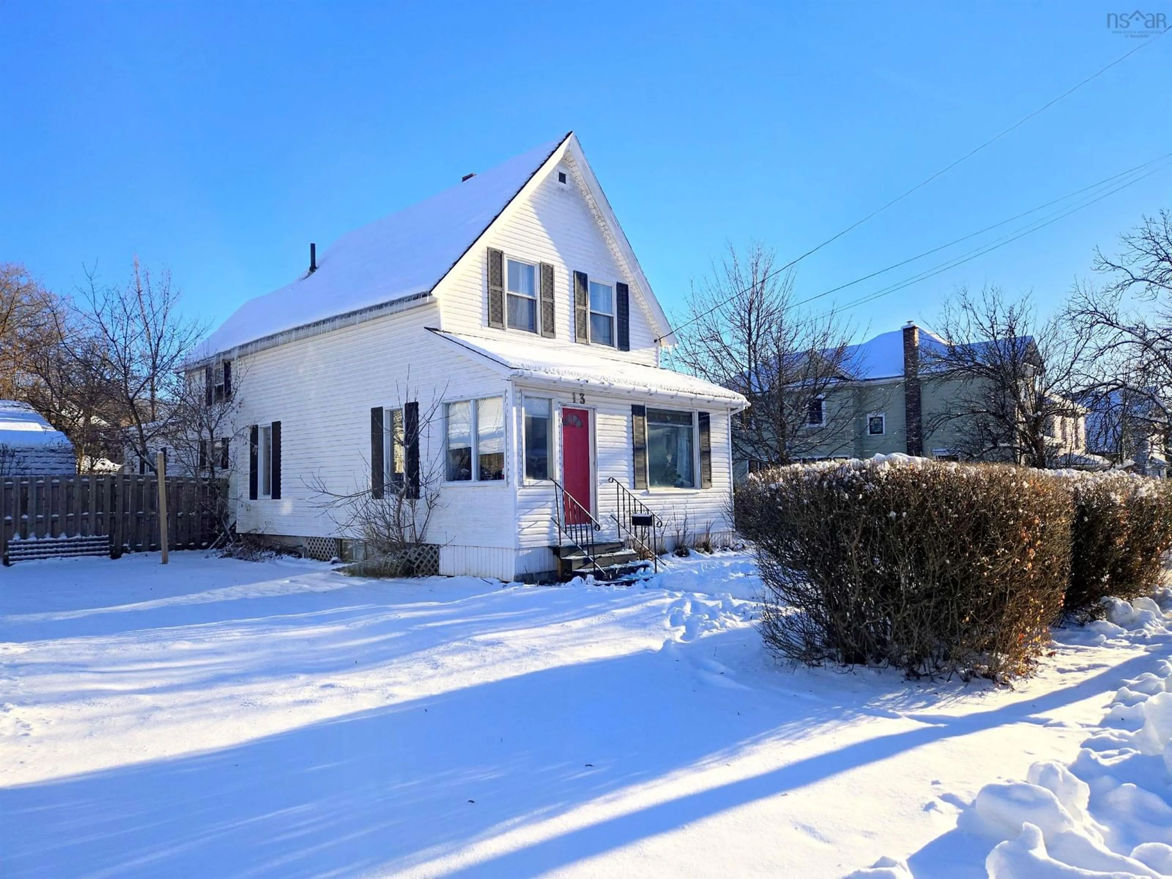 Home with vinyl exterior material, street for 13 Belmont St, Amherst Nova Scotia B4H 2E3
