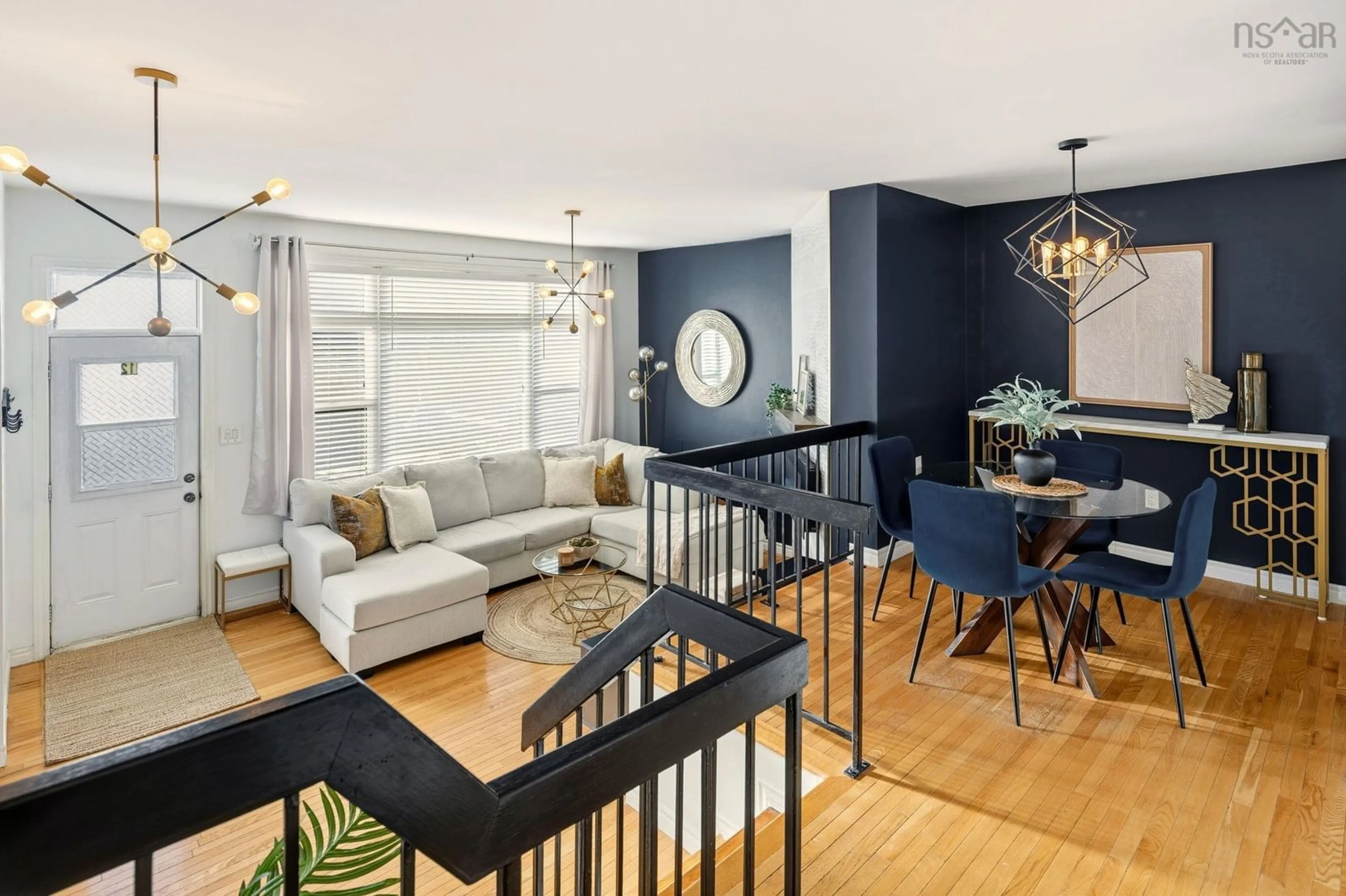 Living room with furniture, wood/laminate floor for 77 Collins Grove #12, Dartmouth Nova Scotia B2W 4G3