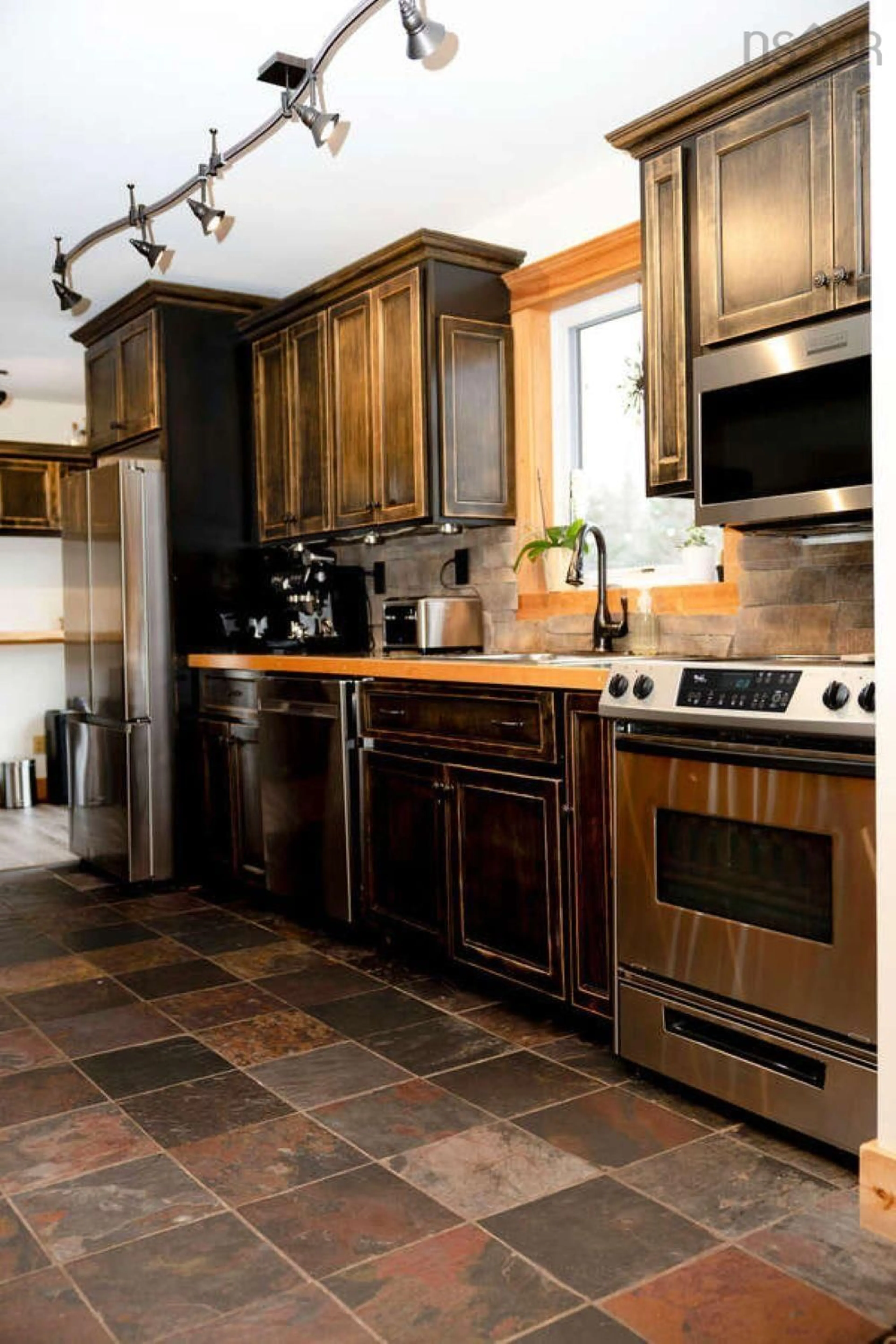 Rustic kitchen, ceramic/tile floor for 135 Black Rock Rd, Black Rock Nova Scotia B1X 1C6