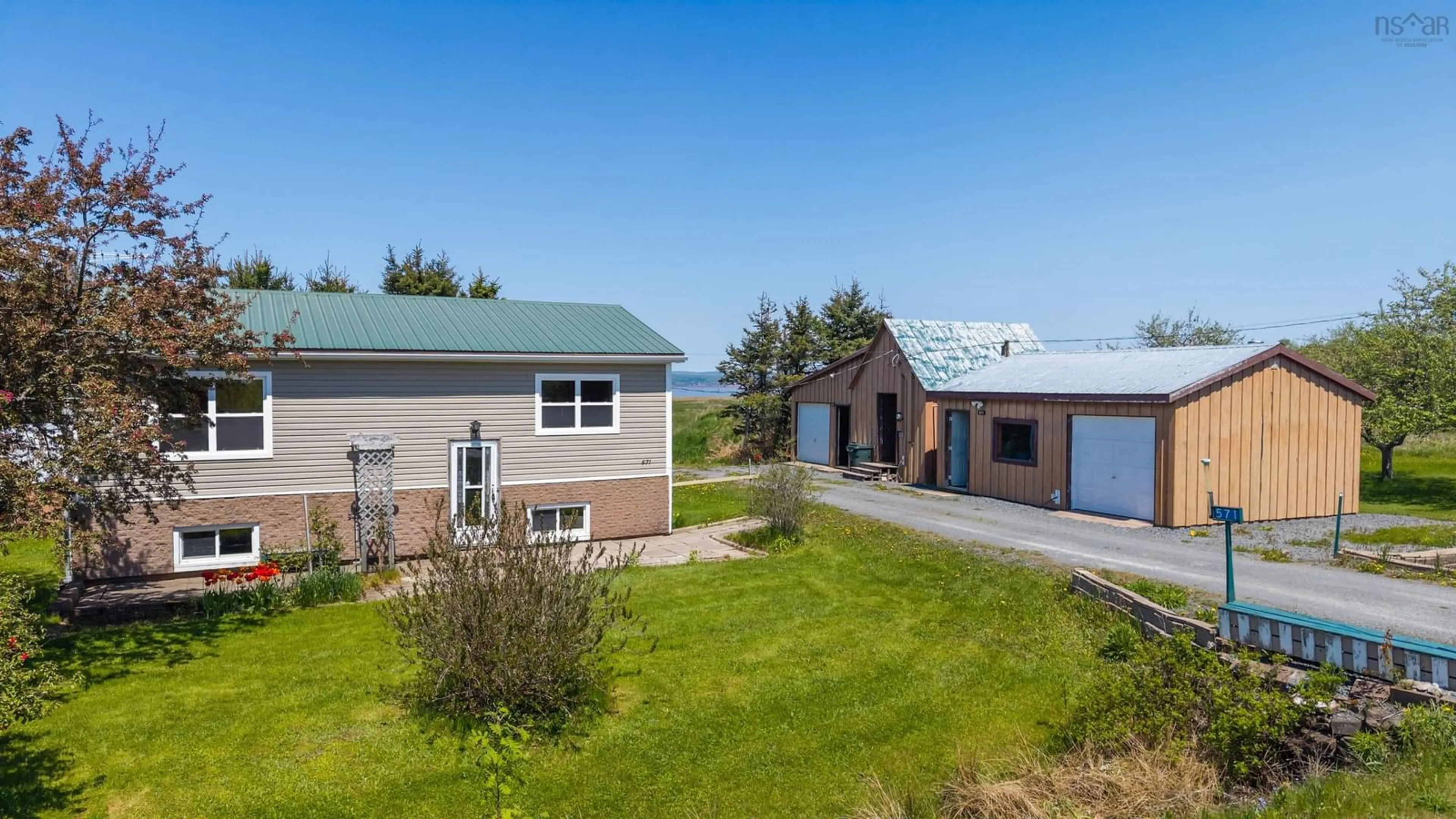 A pic from outside/outdoor area/front of a property/back of a property/a pic from drone, water/lake/river/ocean view for 571 Burntcoat Rd, Burntcoat Nova Scotia B0N 1T0