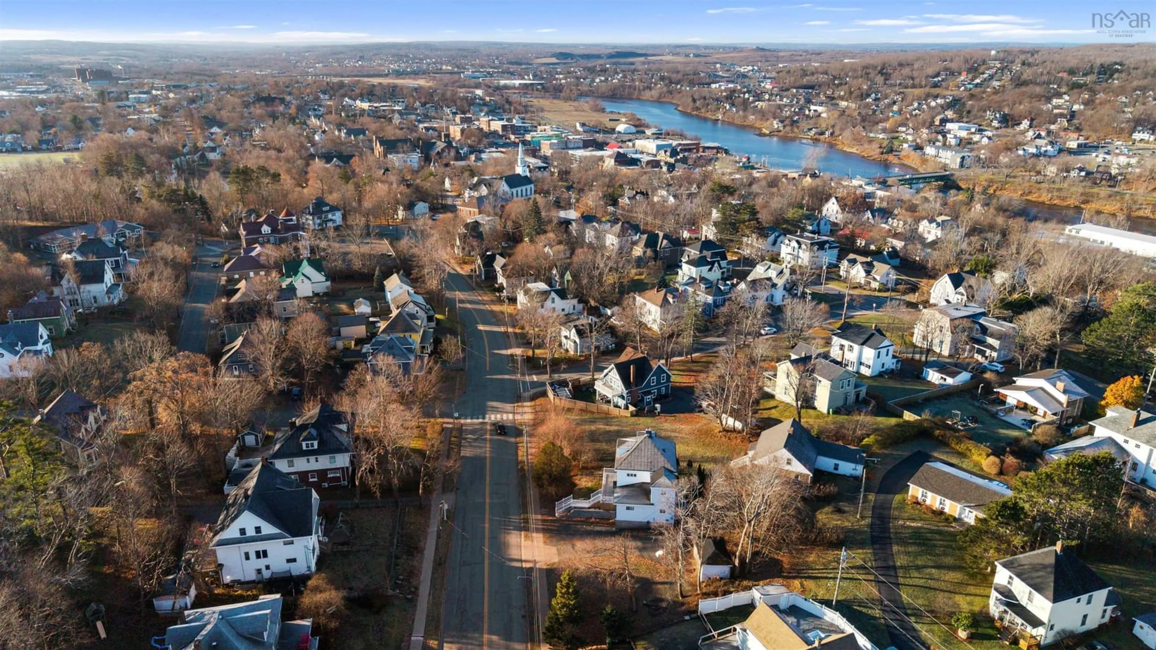 A pic from outside/outdoor area/front of a property/back of a property/a pic from drone, street for 132 Almont Ave, New Glasgow Nova Scotia B2H 3G7