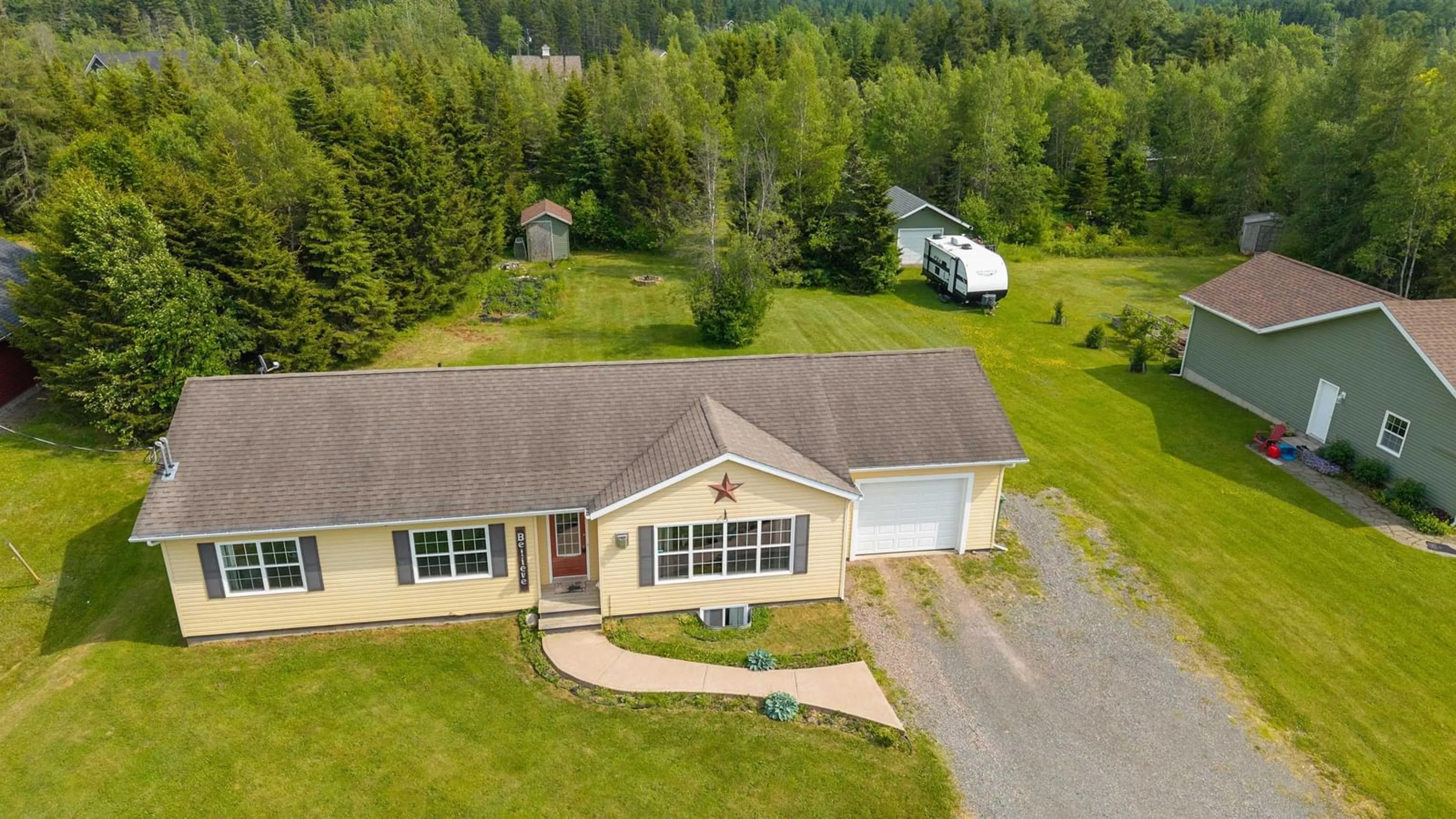 A pic from outside/outdoor area/front of a property/back of a property/a pic from drone, unknown for 95 Riverbend Dr, Brookdale Nova Scotia B4H 3Y1