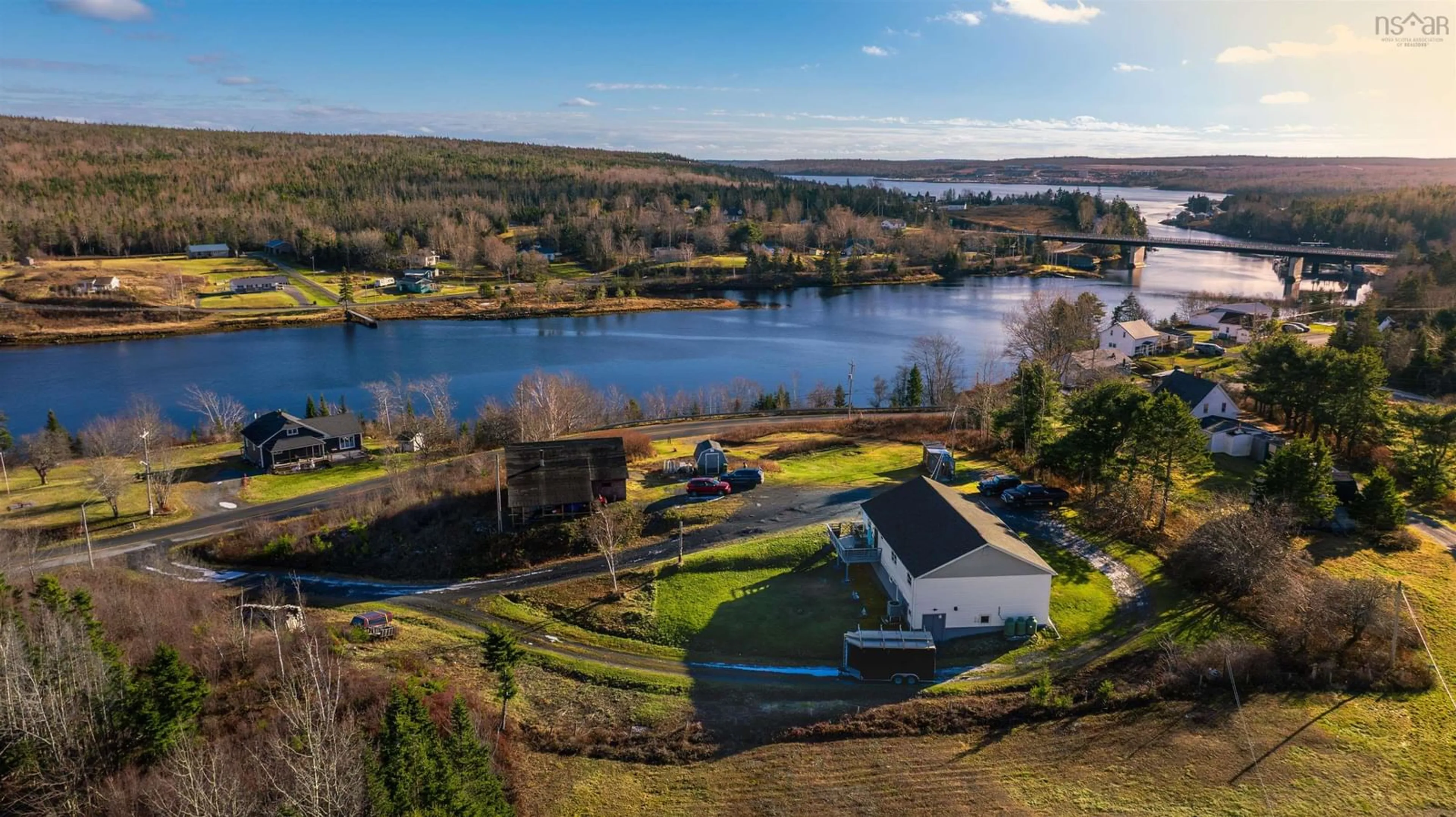 A pic from outside/outdoor area/front of a property/back of a property/a pic from drone, water/lake/river/ocean view for 87 Pool Rd, Sheet Harbour Nova Scotia B0J 3H0