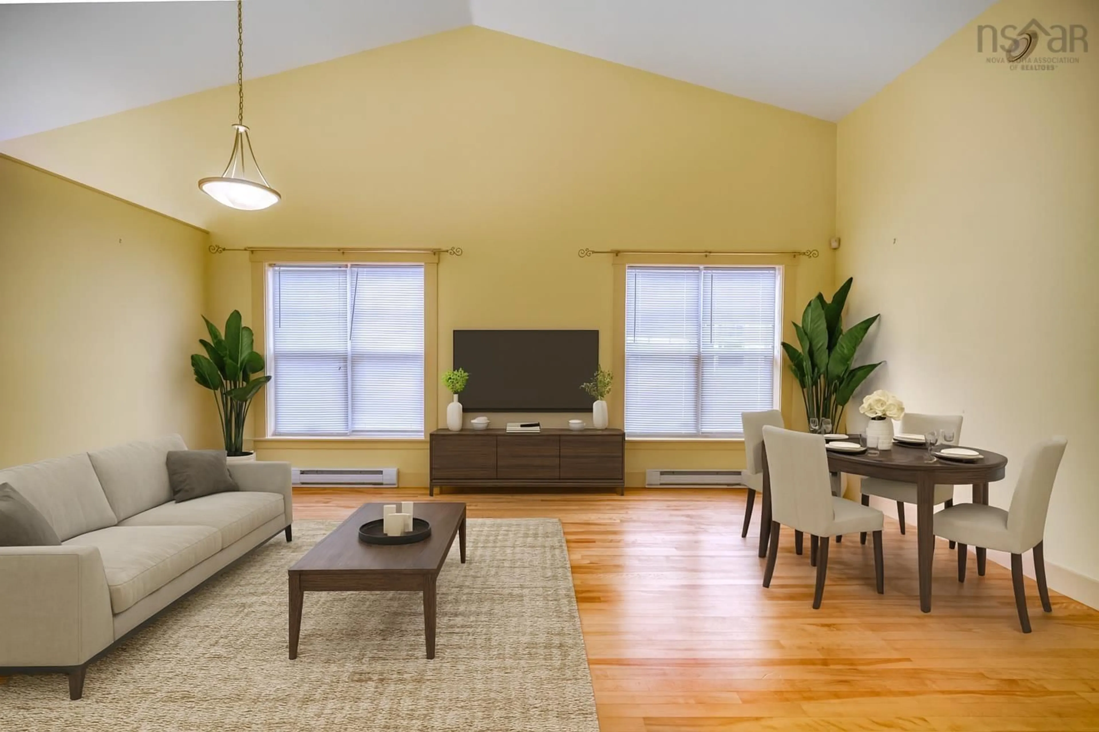 Living room with furniture, wood/laminate floor for 16 Hillspire Grove, Dartmouth Nova Scotia B2W 6P4