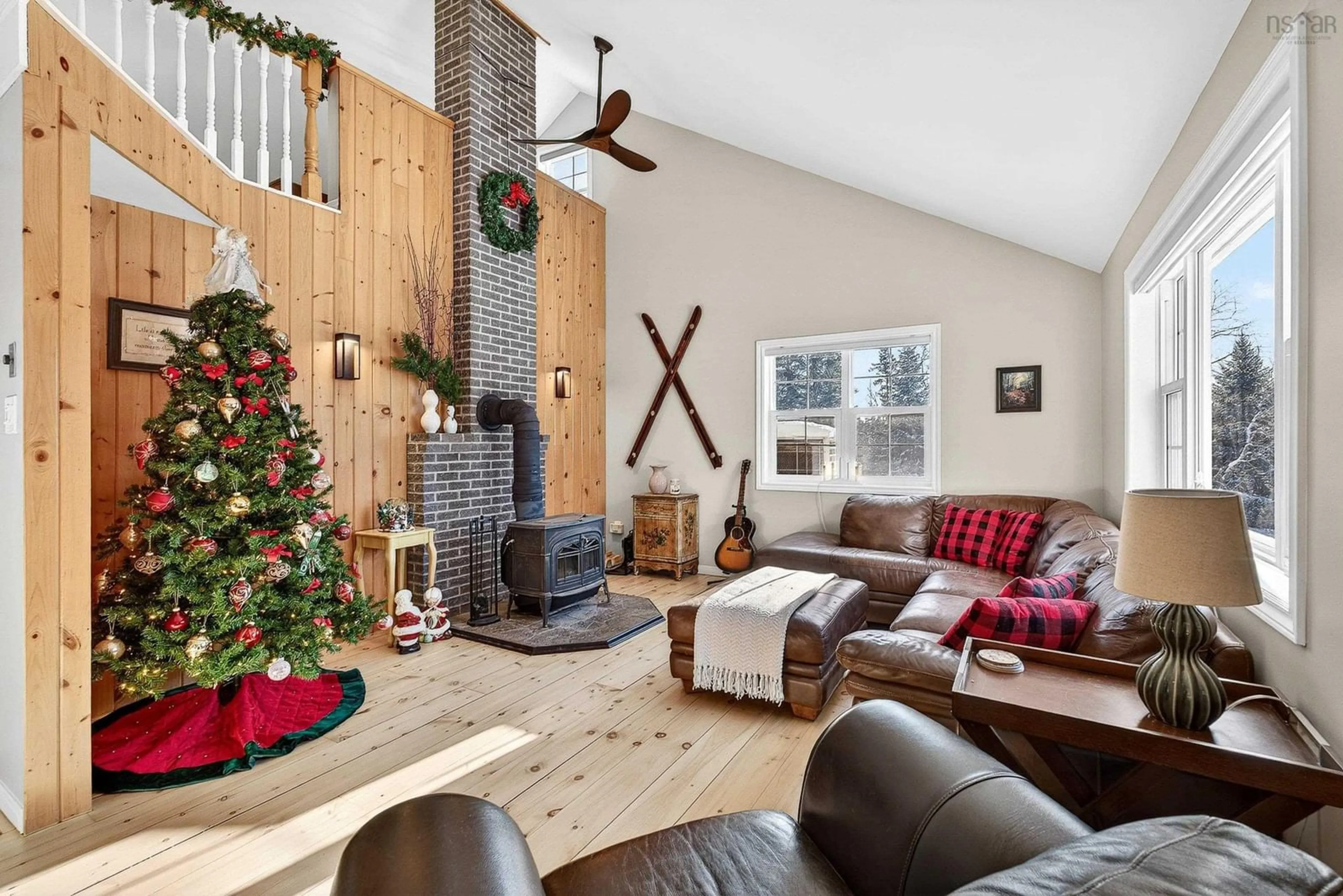 Living room with furniture, wood/laminate floor for 168 Highway 307, Wentworth Nova Scotia B0M 1Z0