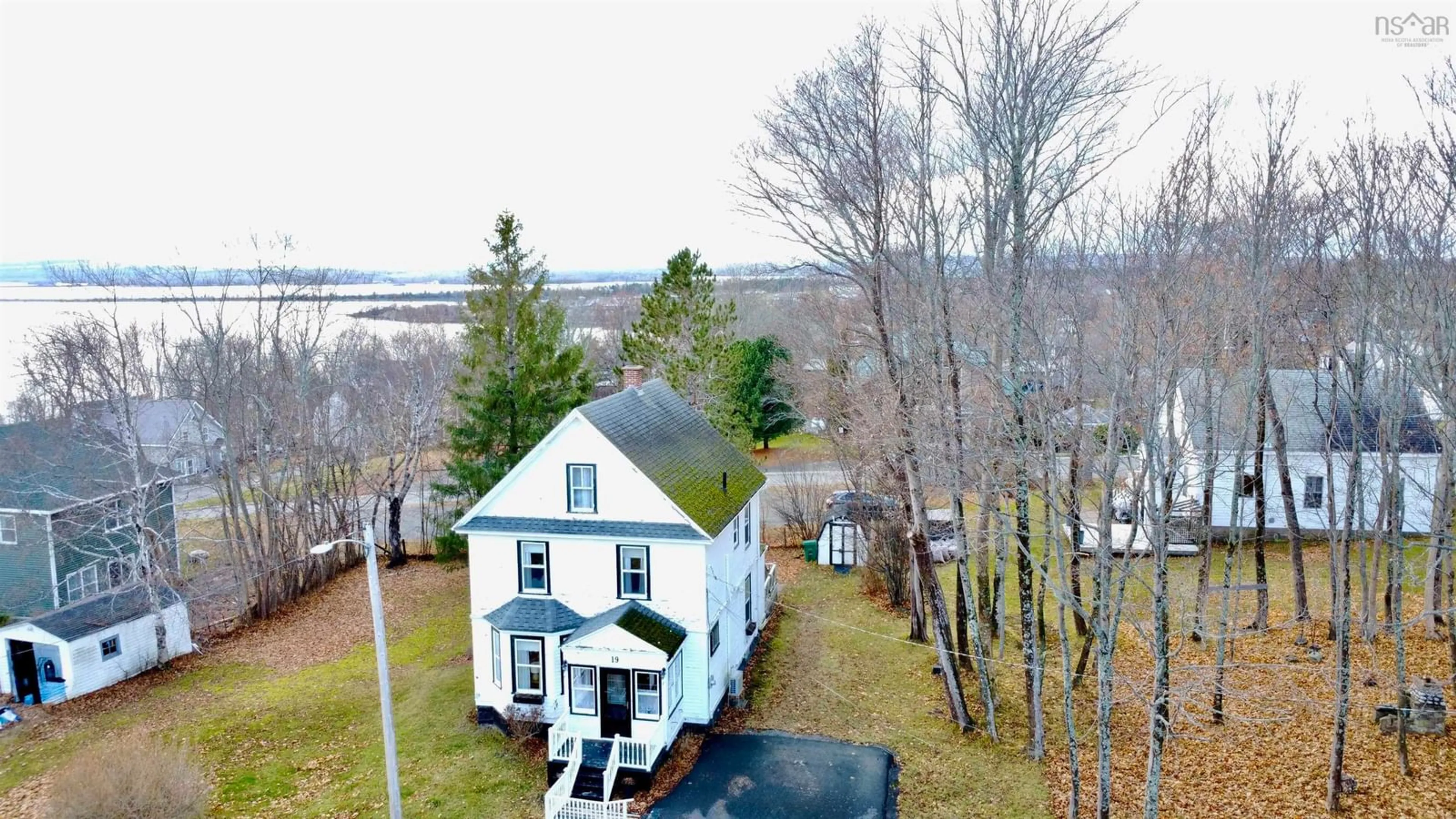 A pic from outside/outdoor area/front of a property/back of a property/a pic from drone, water/lake/river/ocean view for 19 Patterson Street, Pictou Nova Scotia B0K 1H0