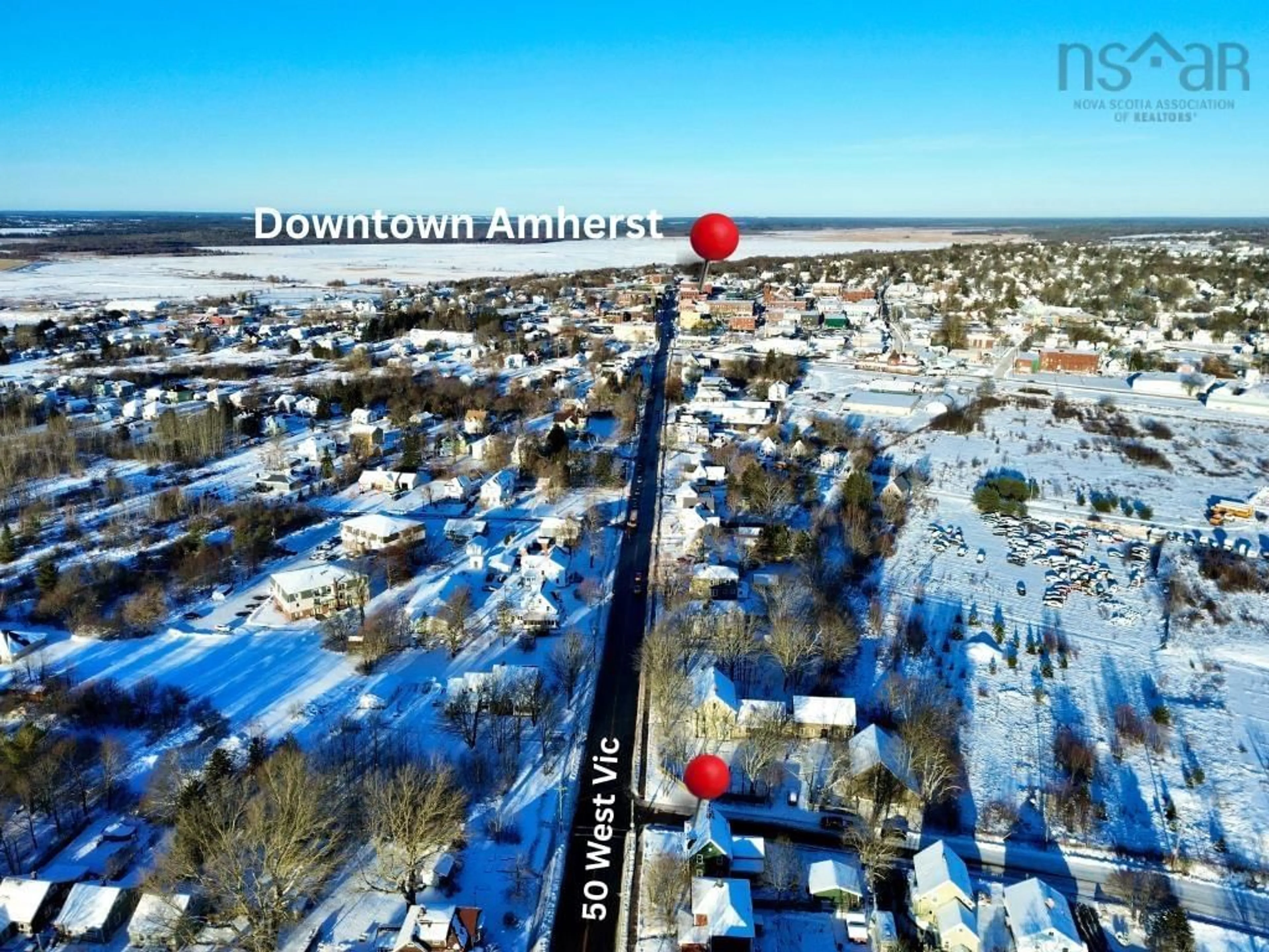 A pic from outside/outdoor area/front of a property/back of a property/a pic from drone, street for 50 Victoria St, Amherst Nova Scotia B4H 1C4