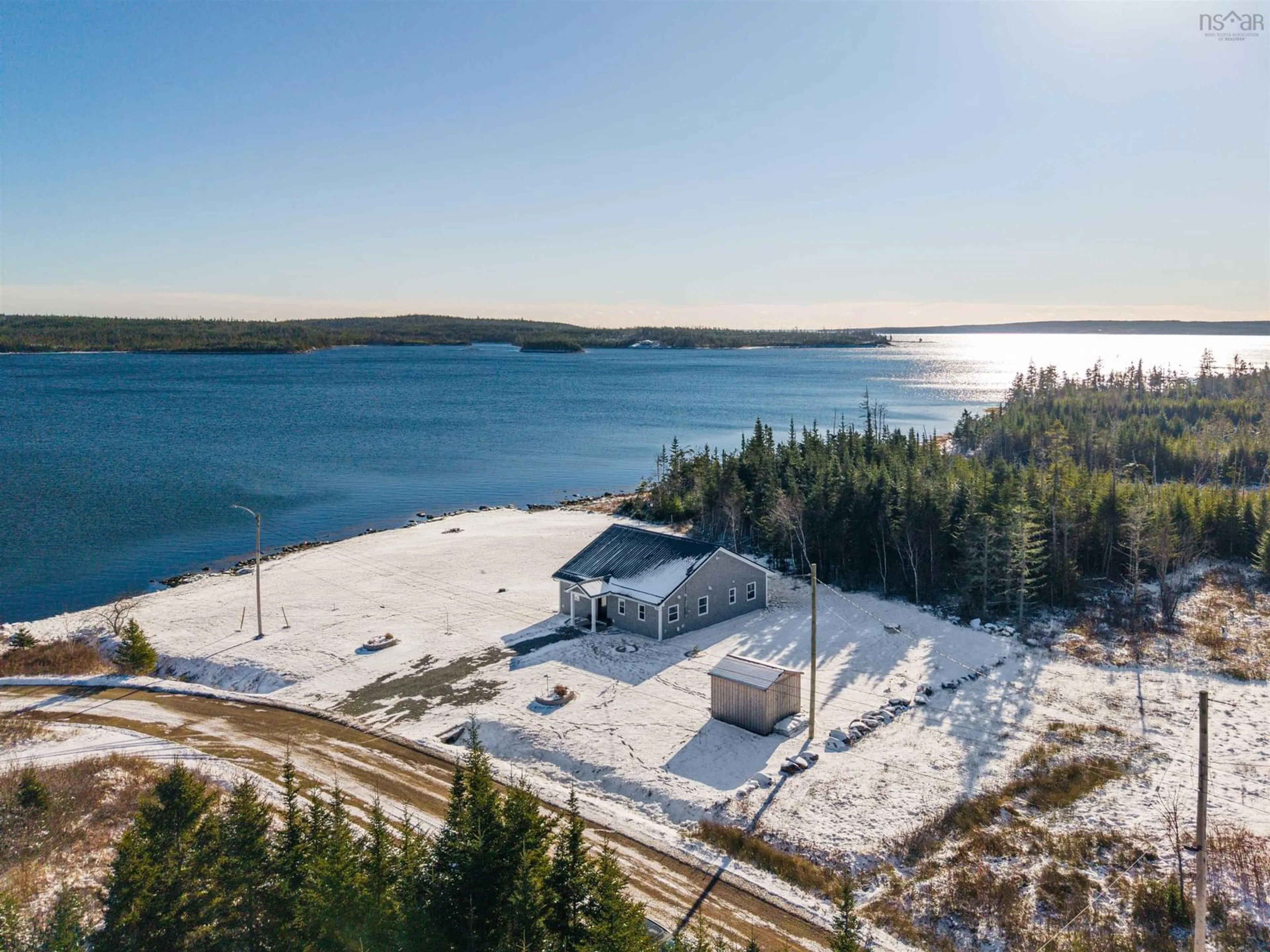 A pic from outside/outdoor area/front of a property/back of a property/a pic from drone, water/lake/river/ocean view for 42 Liscomb Wharf Rd, Liscomb Nova Scotia B0J 2A0