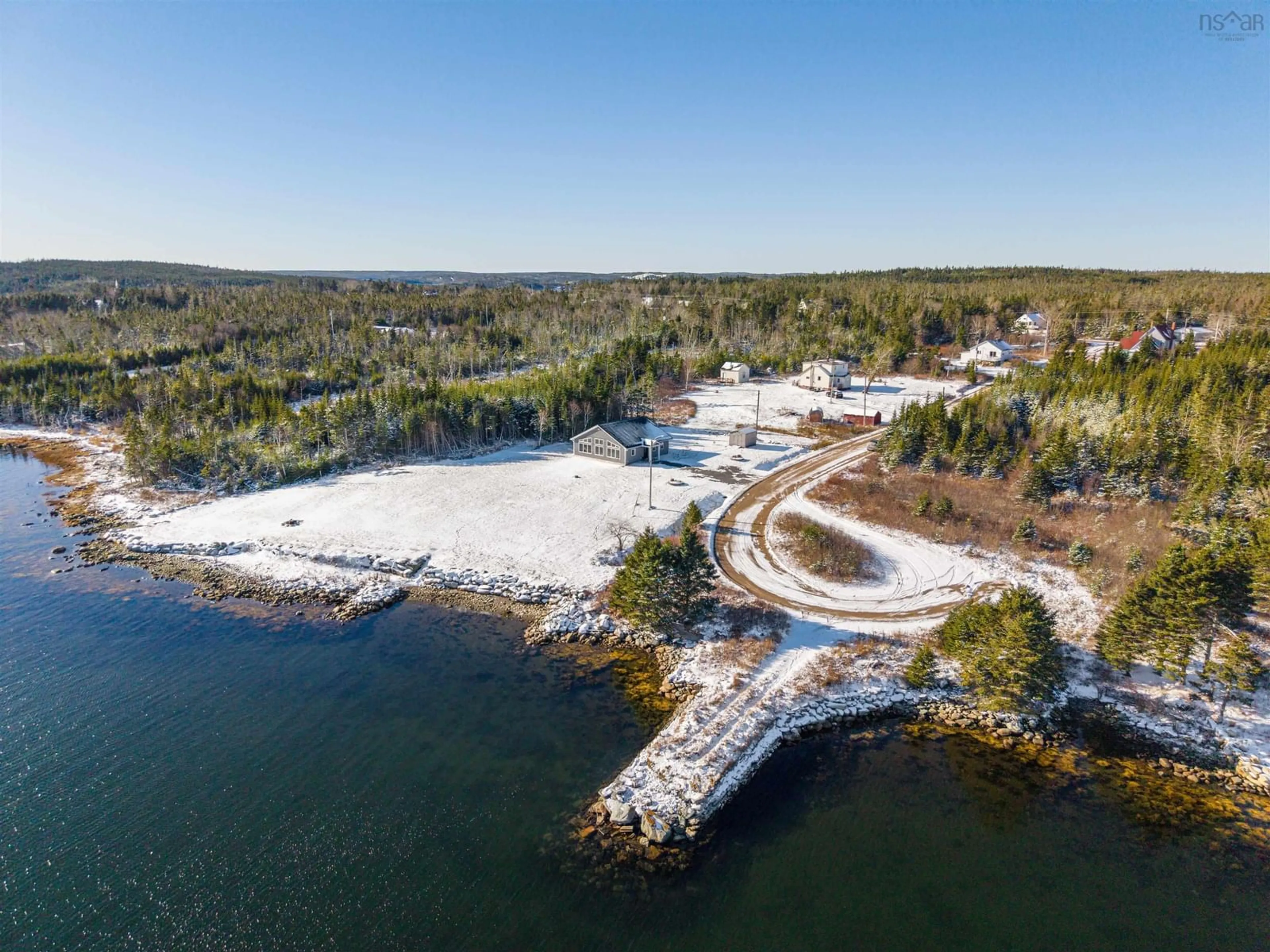 A pic from outside/outdoor area/front of a property/back of a property/a pic from drone, water/lake/river/ocean view for 42 Liscomb Wharf Rd, Liscomb Nova Scotia B0J 2A0
