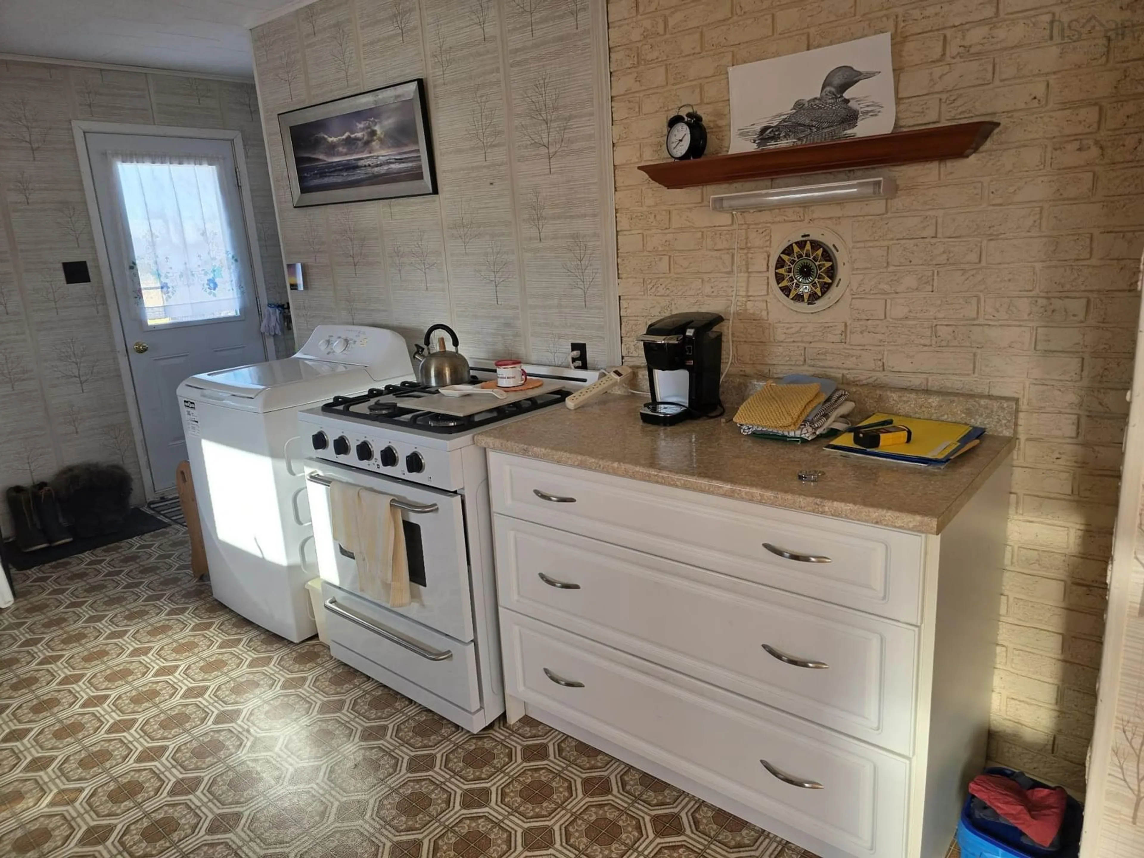 Standard kitchen, ceramic/tile floor for 944 Cape John Rd, Cape John Nova Scotia B0K 1N0