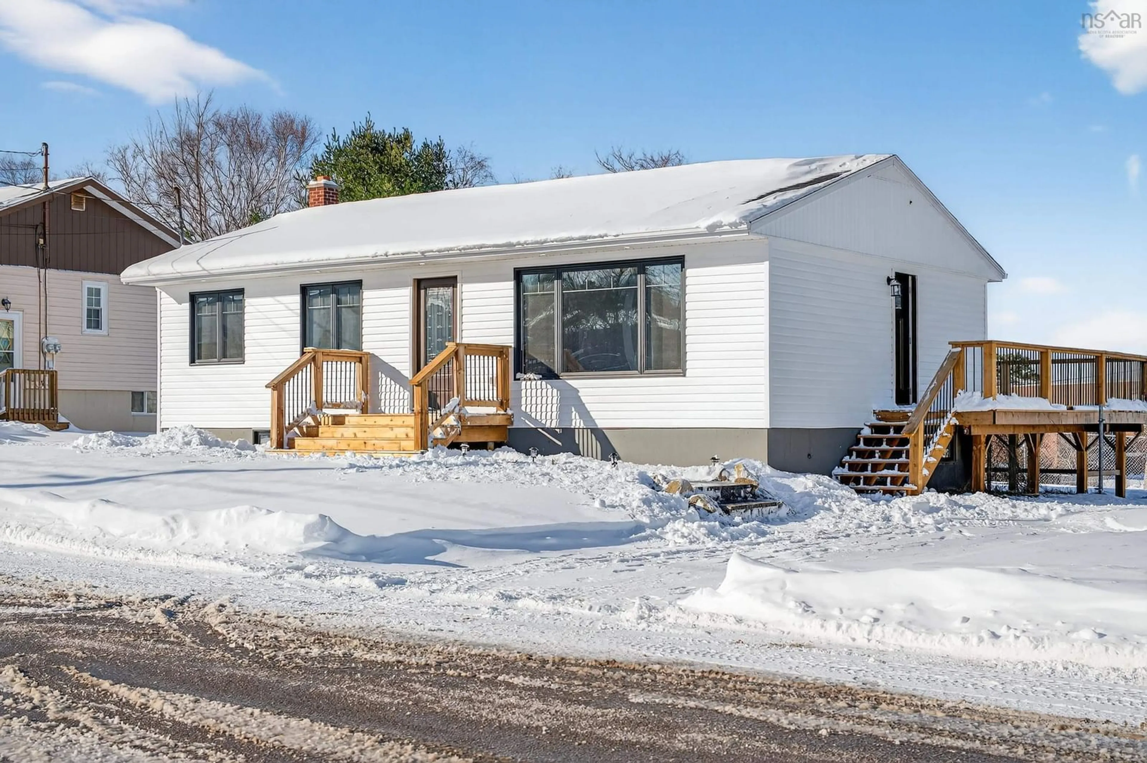 Home with vinyl exterior material, street for 56 Stanfeild Street Sydney, Sydney Nova Scotia B1P 3X5