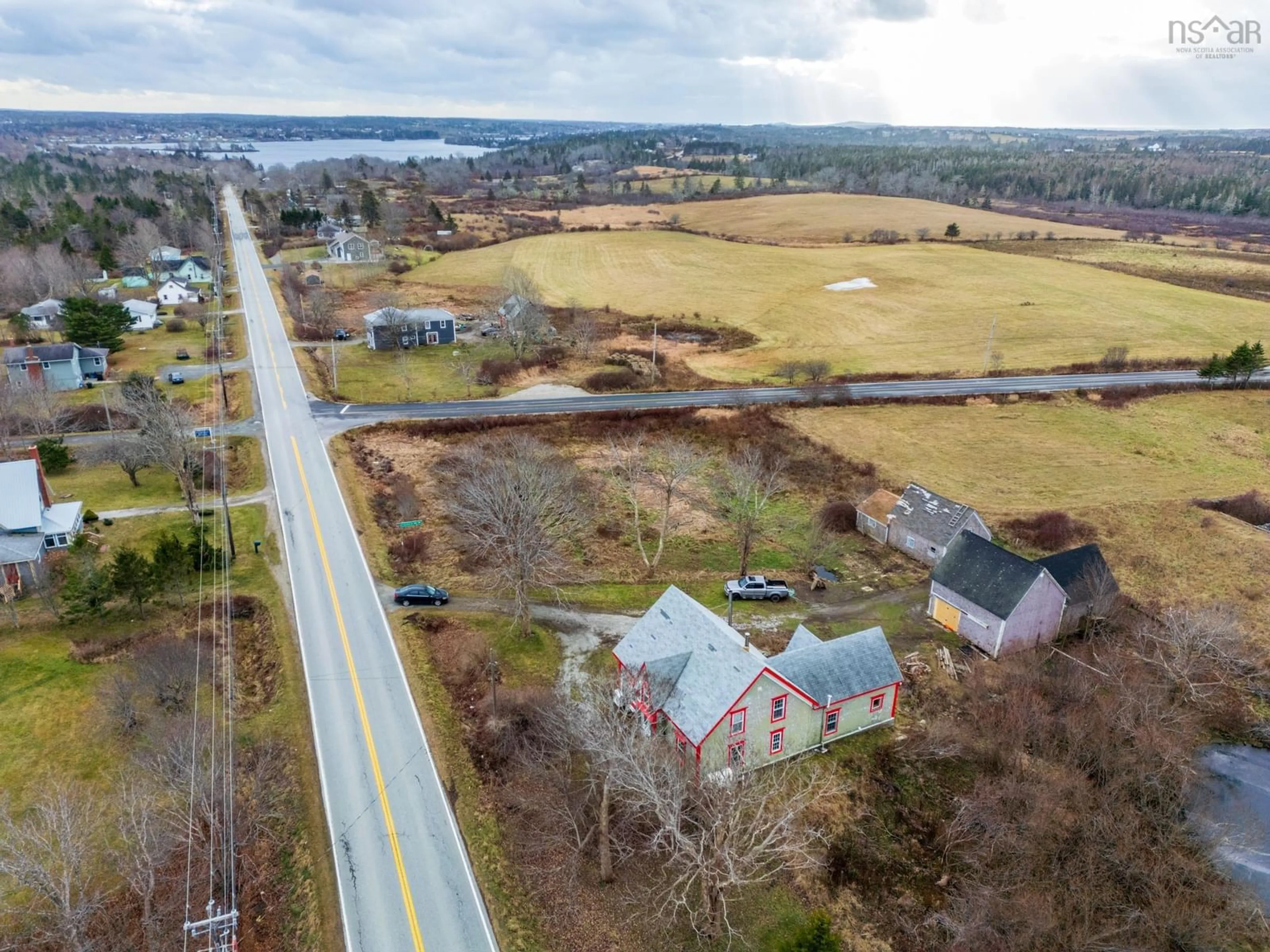 A pic from outside/outdoor area/front of a property/back of a property/a pic from drone, street for 1245 Highway 1, Wellington Nova Scotia B5A 5A5