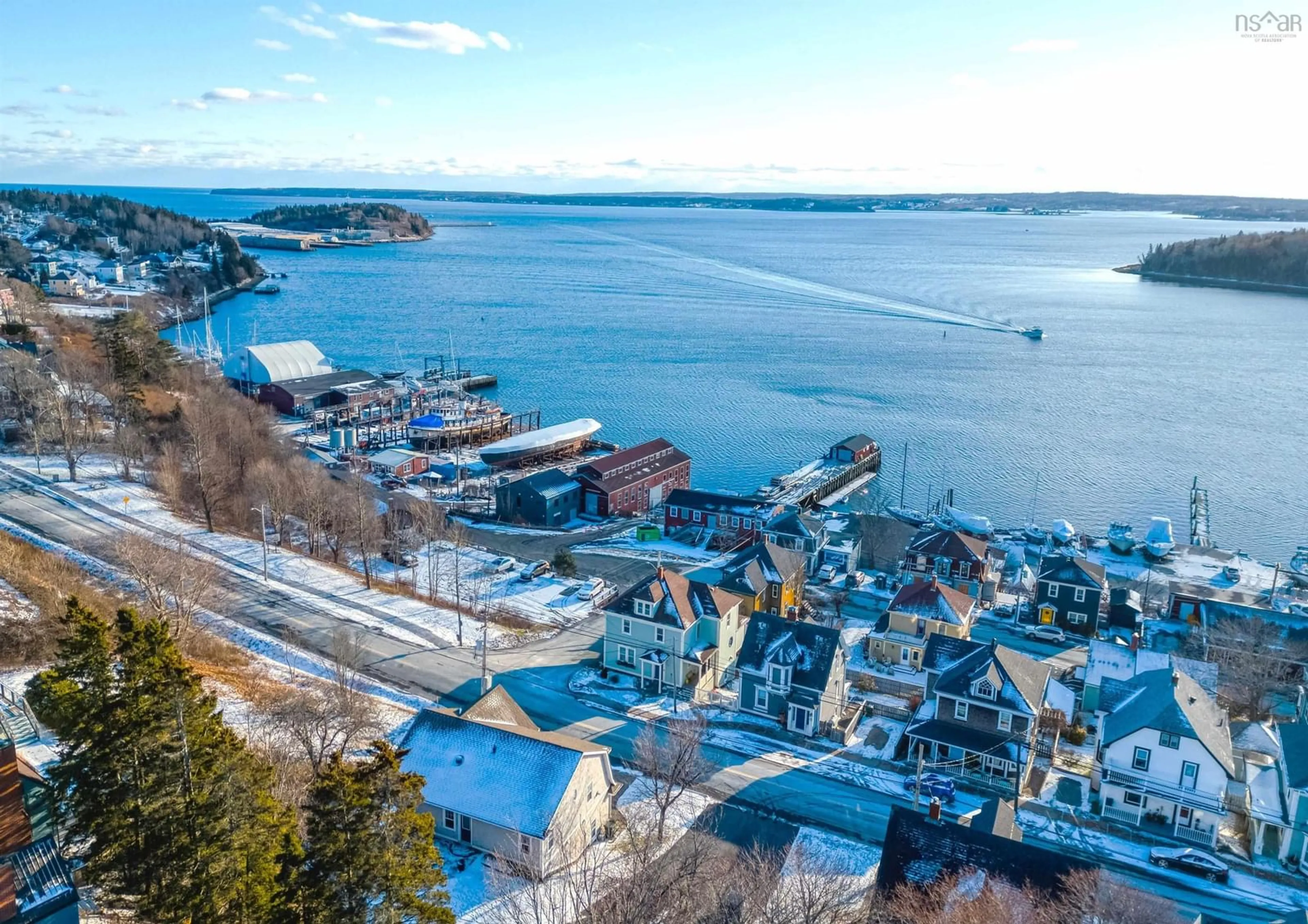 A pic from outside/outdoor area/front of a property/back of a property/a pic from drone, water/lake/river/ocean view for 243 Pelham St, Lunenburg Nova Scotia B0J 2C0