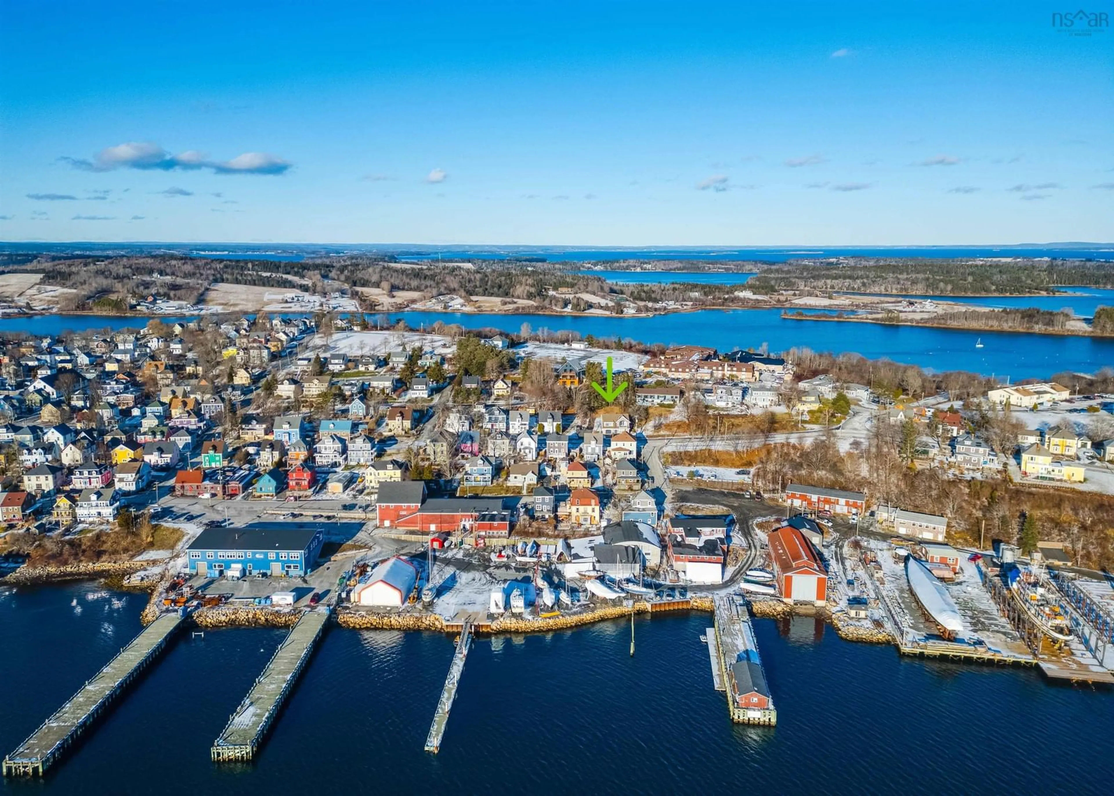 A pic from outside/outdoor area/front of a property/back of a property/a pic from drone, water/lake/river/ocean view for 243 Pelham St, Lunenburg Nova Scotia B0J 2C0
