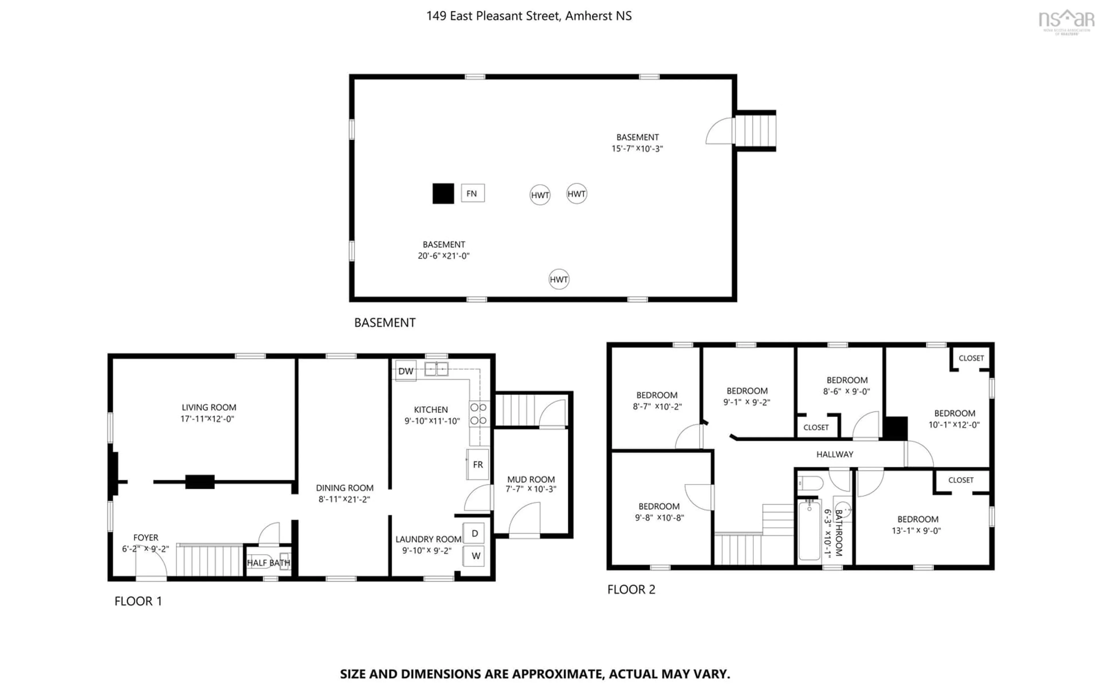 Floor plan for 149 East Pleasant St, Amherst Nova Scotia B4H 1N4