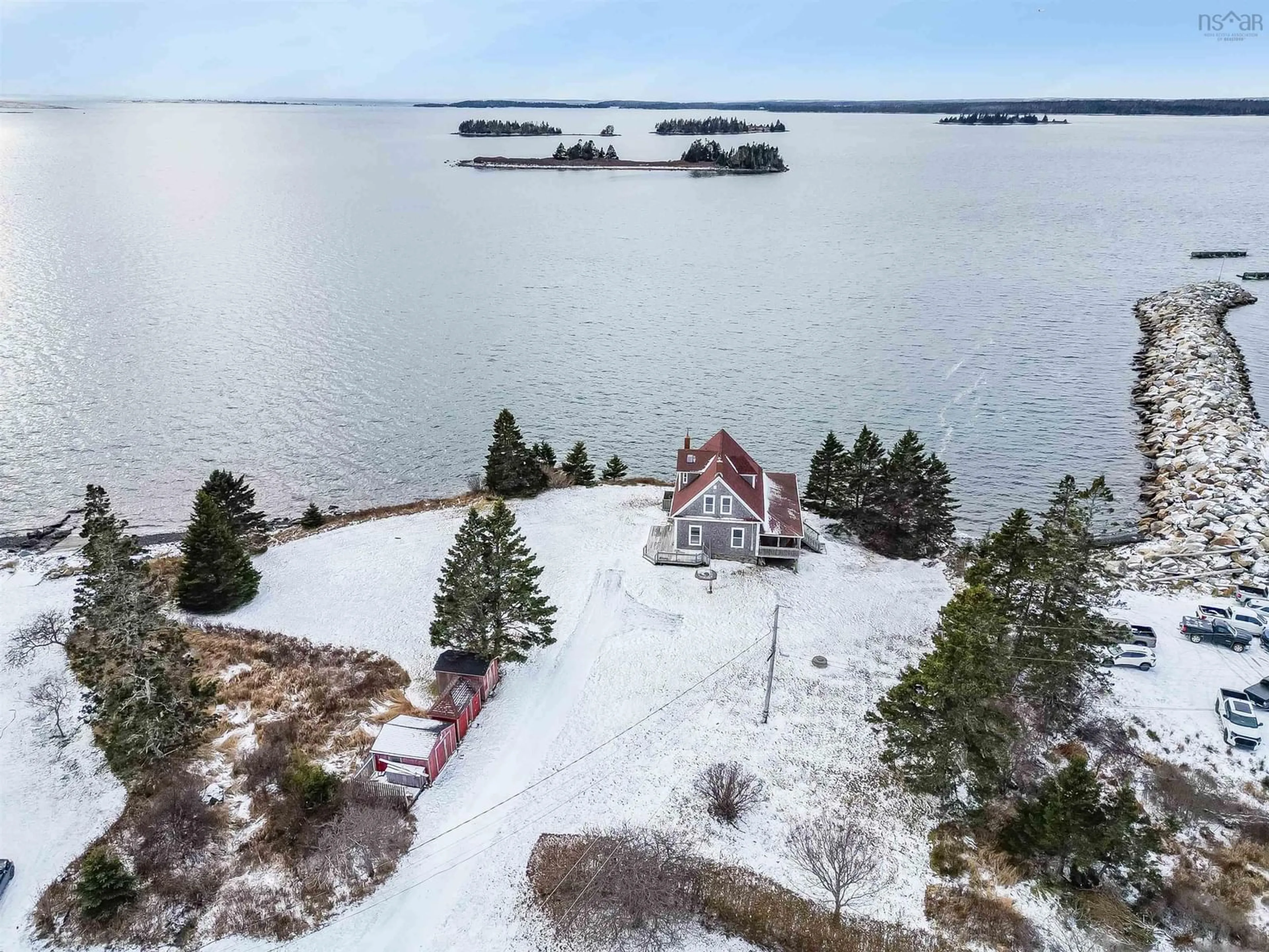 A pic from outside/outdoor area/front of a property/back of a property/a pic from drone, water/lake/river/ocean view for 3761 Highway 3, Lower Argyle Nova Scotia B0W 1W0