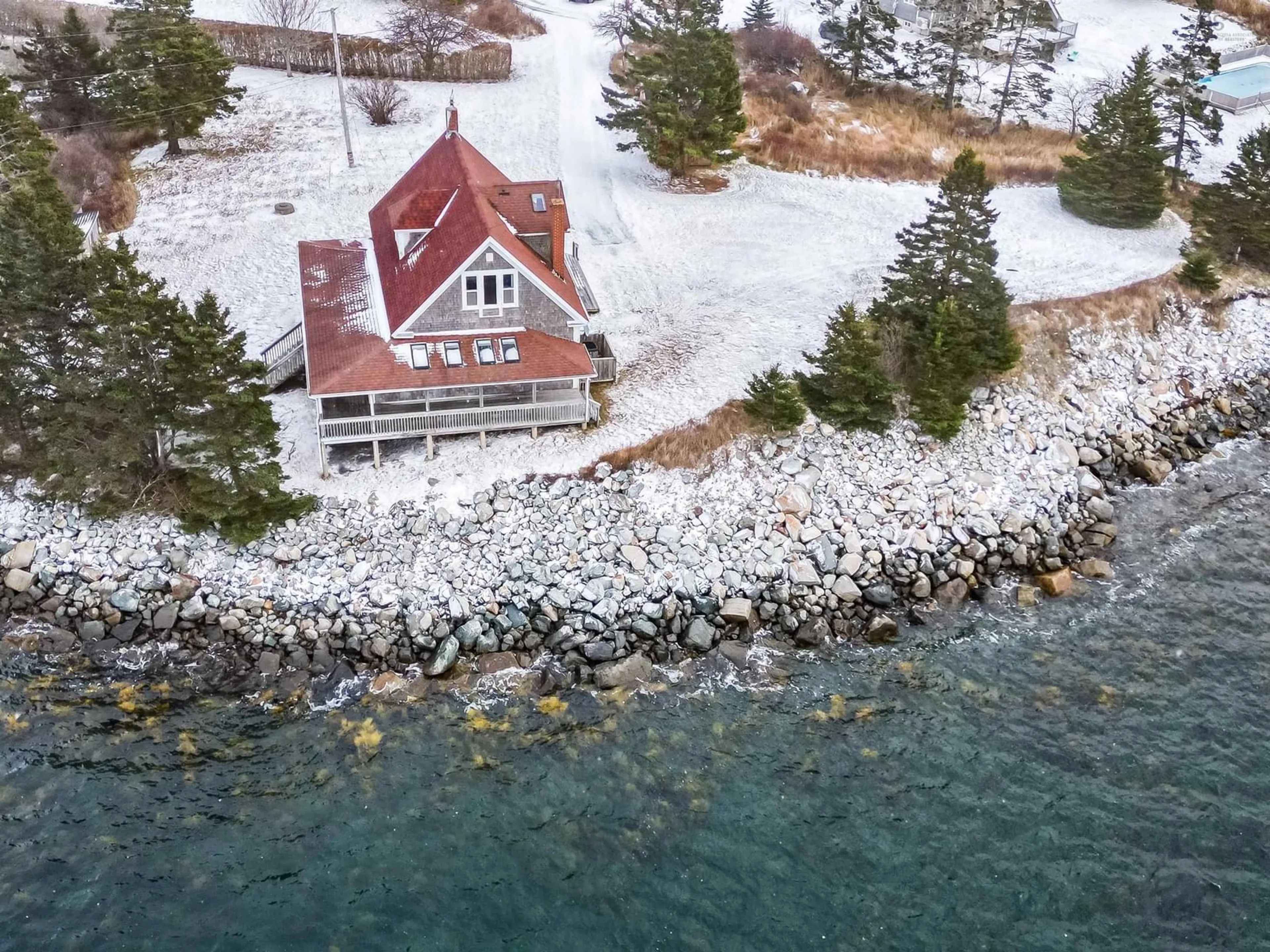 A pic from outside/outdoor area/front of a property/back of a property/a pic from drone, water/lake/river/ocean view for 3761 Highway 3, Lower Argyle Nova Scotia B0W 1W0