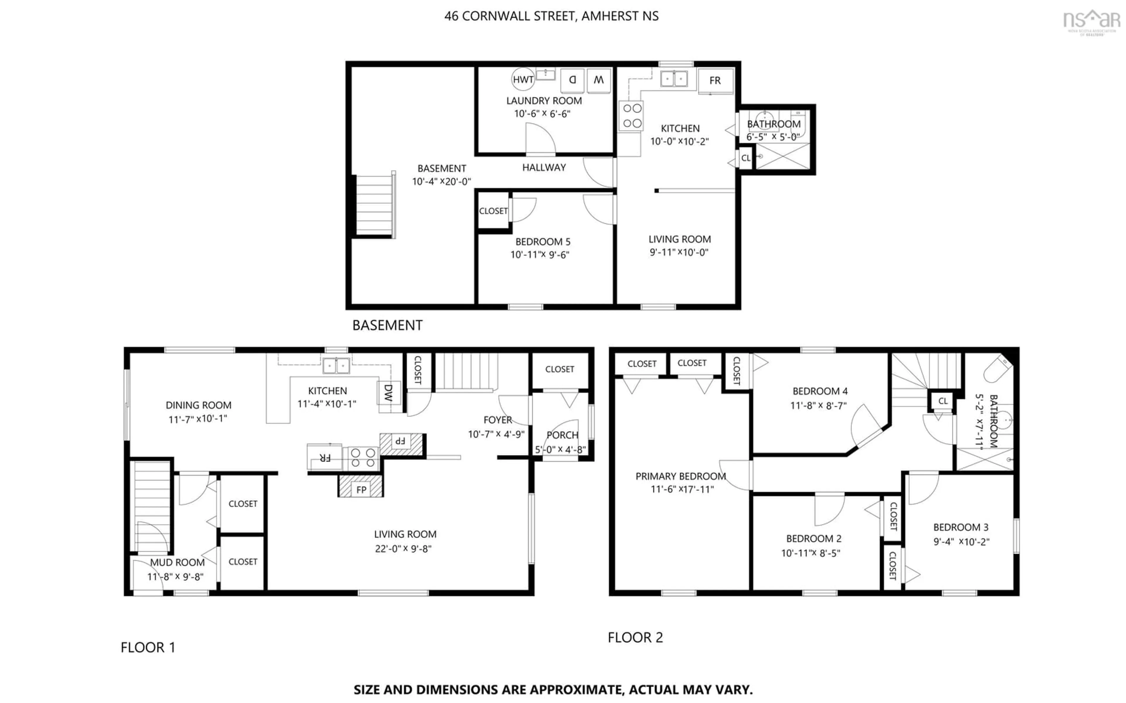 Floor plan for 46 Cornwall St, Amherst Nova Scotia B4H 2L4