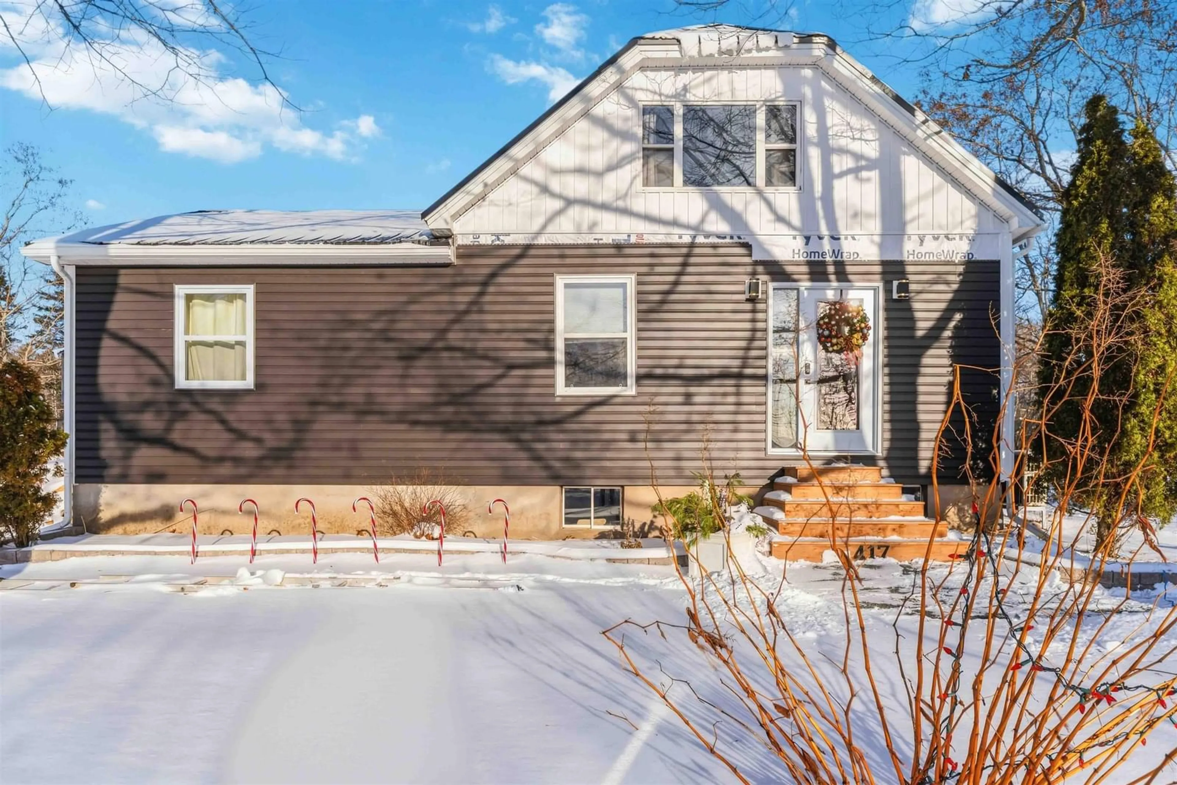 Home with vinyl exterior material, street for 417 Dorey Rd, Aylesford Nova Scotia B0P 1C0