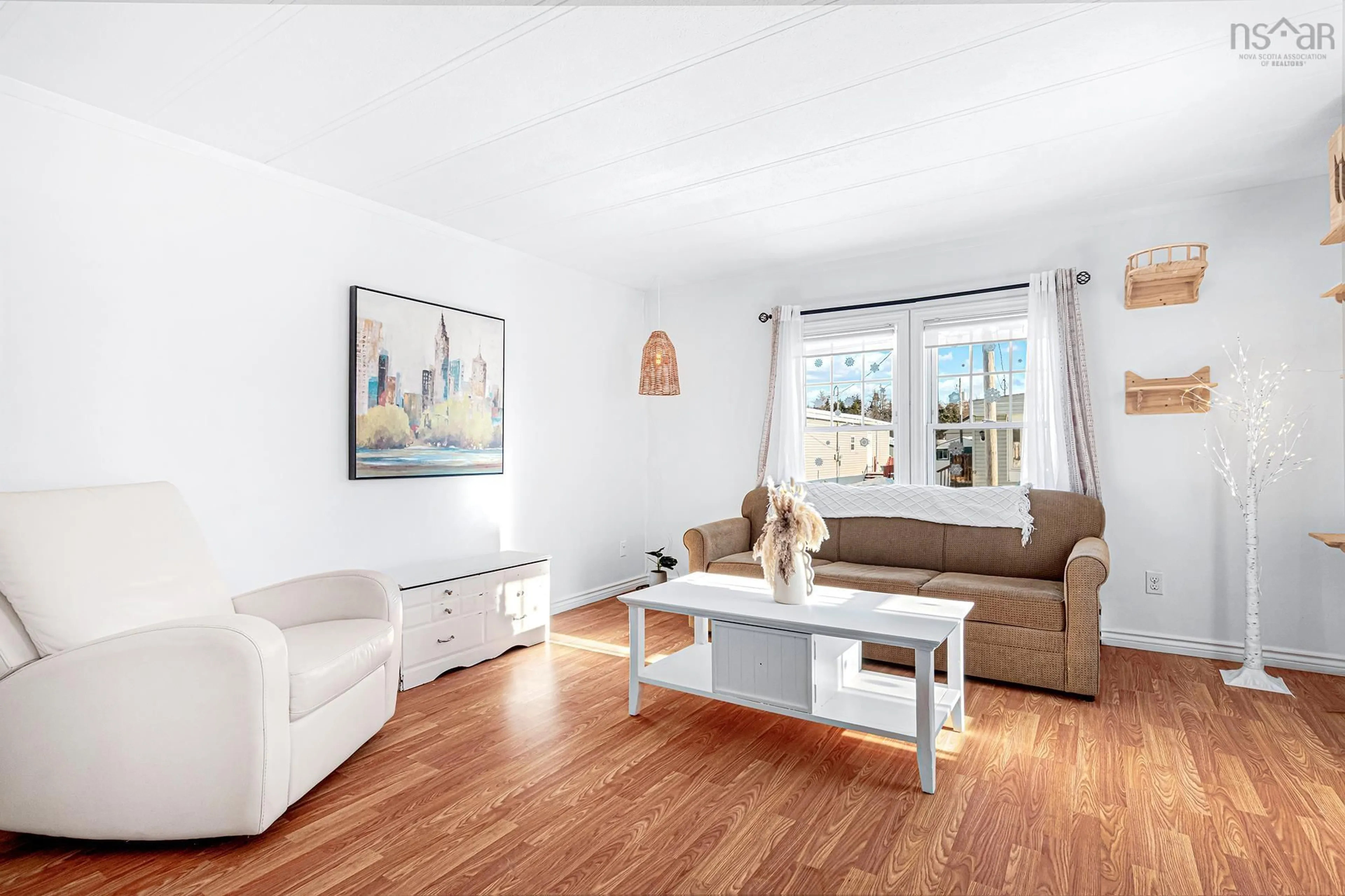 Living room with furniture, wood/laminate floor for 2 Cocoa St, Dartmouth Nova Scotia B2W 4W5